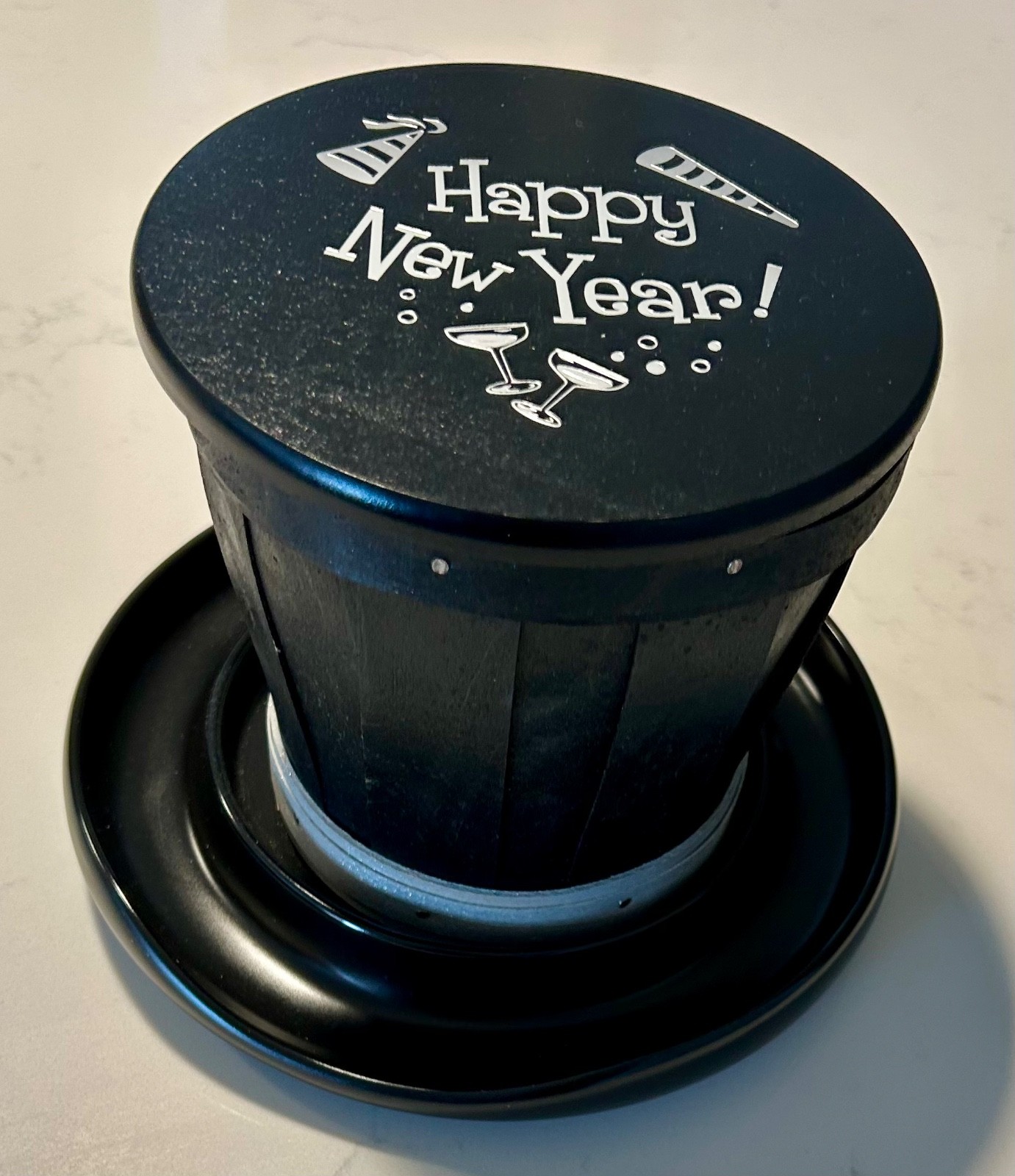 Longaberger Rare Happy New Year Collector's Basket Top Hat Basket Black Longaberger Rare Happy New Year Collector's Basket Top Hat Basket Black