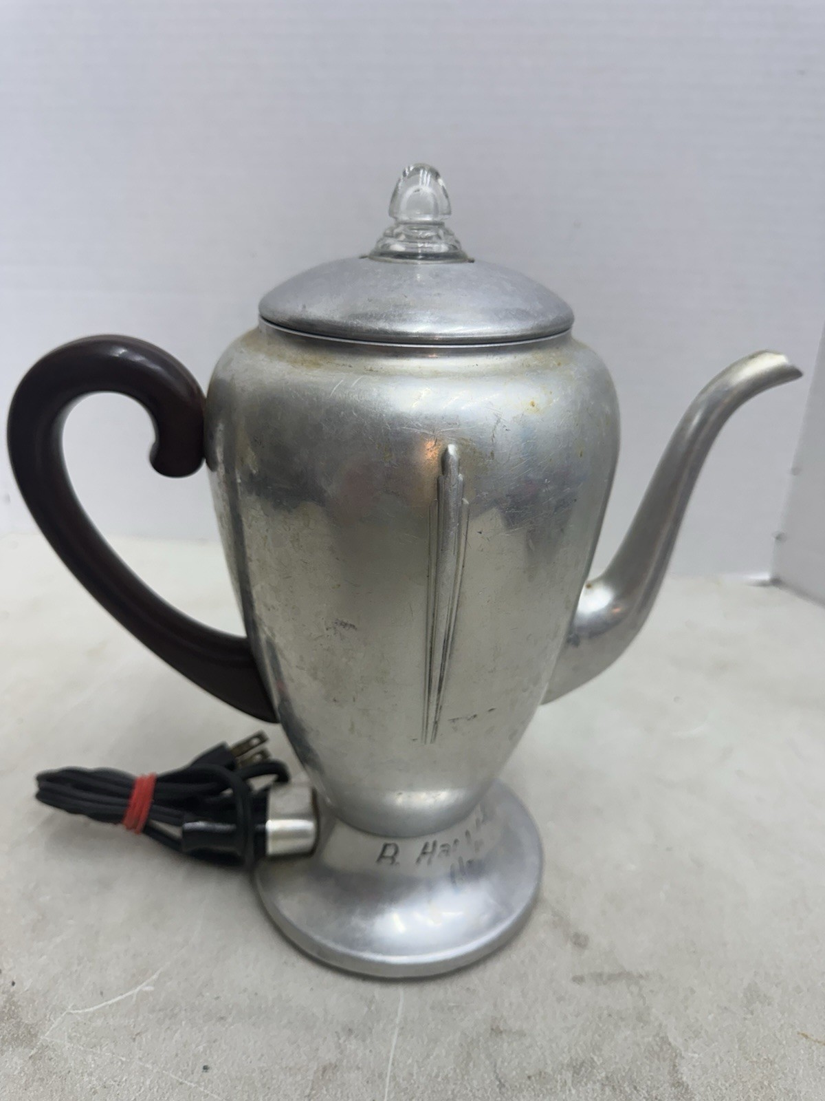 Vintage MIRRO Art Deco Electric Coffee Percolator 8 Cup Aluminum USA Works Great Vintage MIRRO Art Deco Electric Coffee Percolator 8 Cup Aluminum USA Works Great