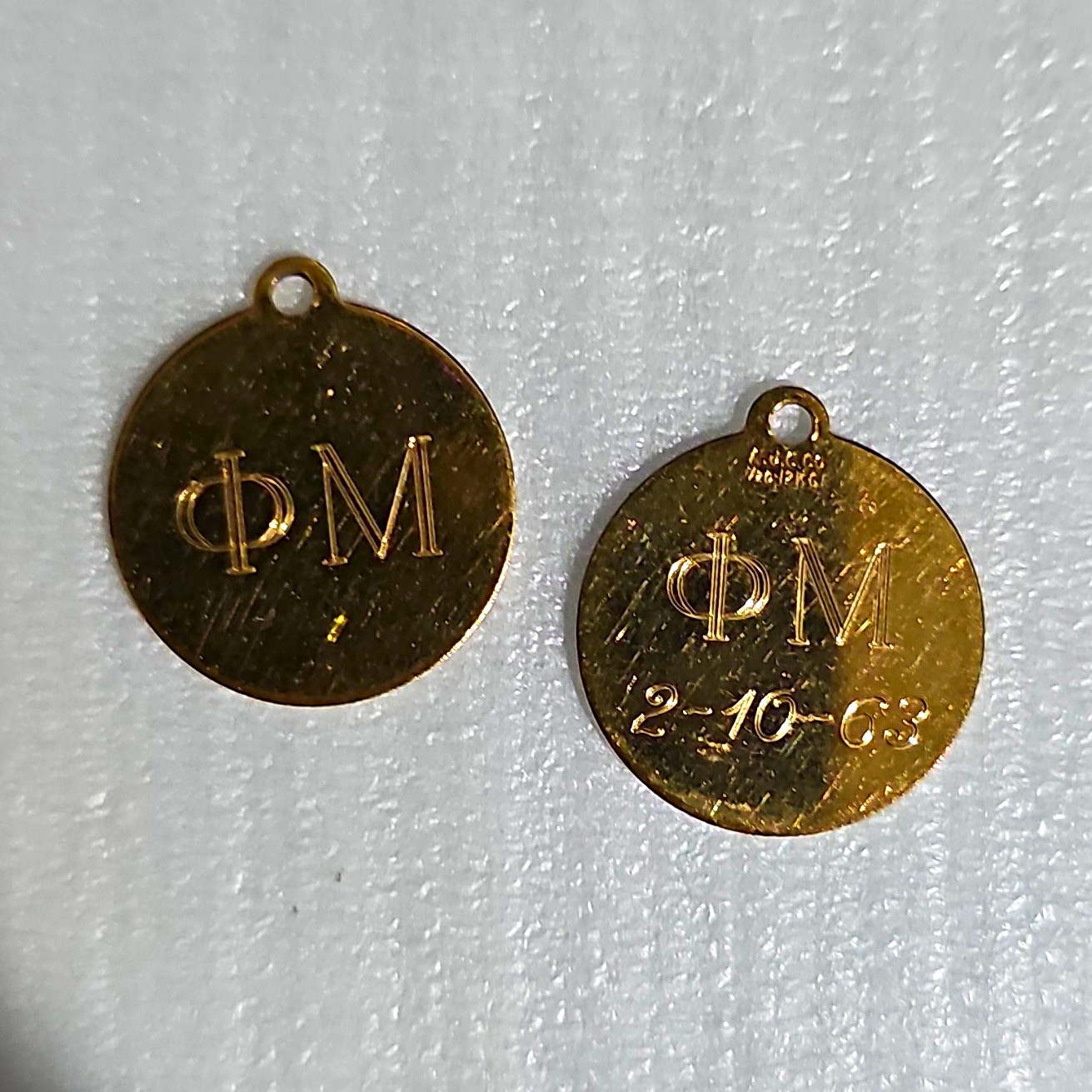 Vintage 1963 Phi Mu Sorority Perfect Pledge Pendant Necklace Charm AJC Co 12K GF Vintage 1963 Phi Mu Sorority Perfect Pledge Pendant Necklace Charm AJC Co 12K GF