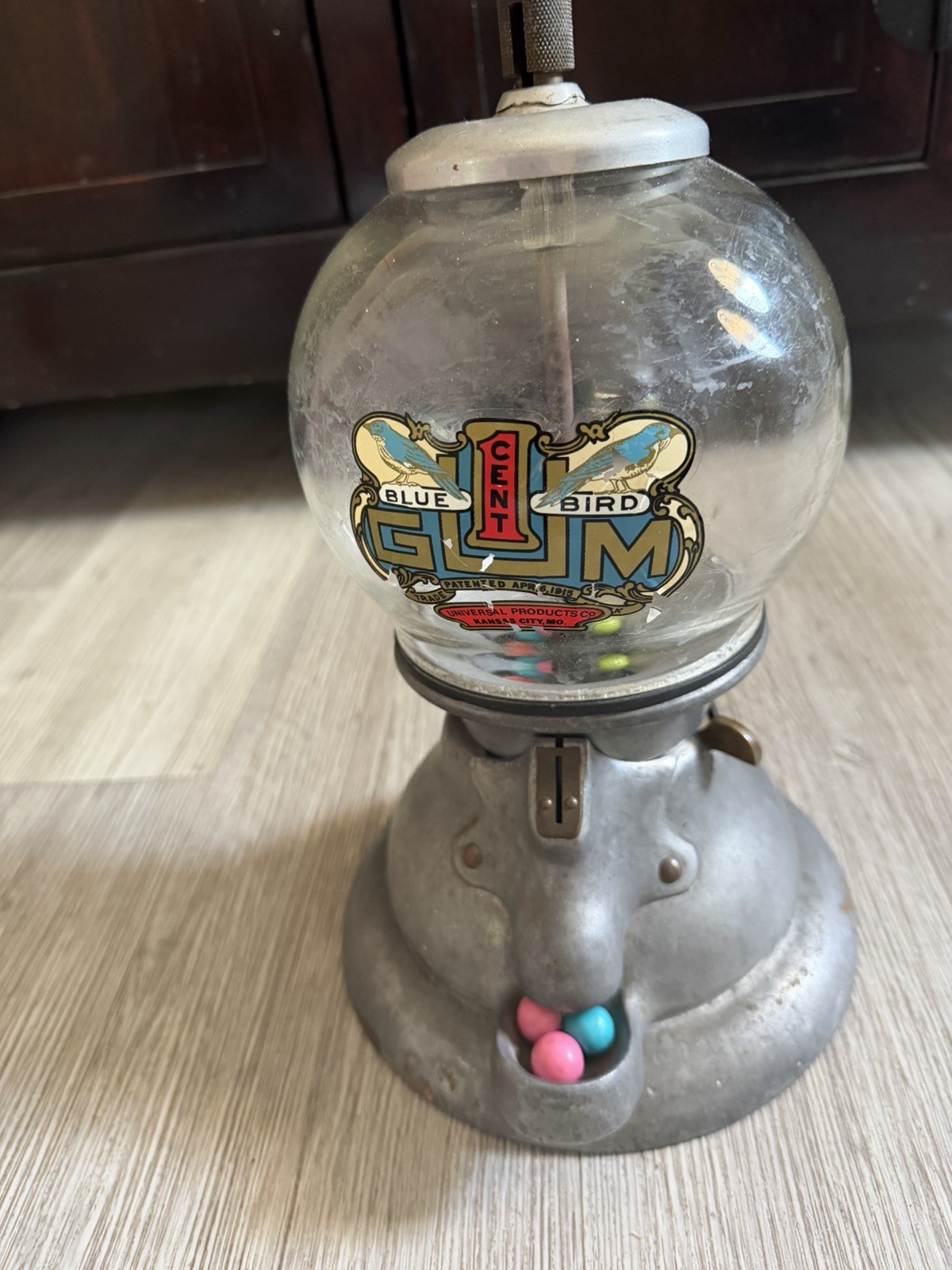 1 Cent Bluebird Gumball Machine - RARE- 1915 - WORKS - All Original
