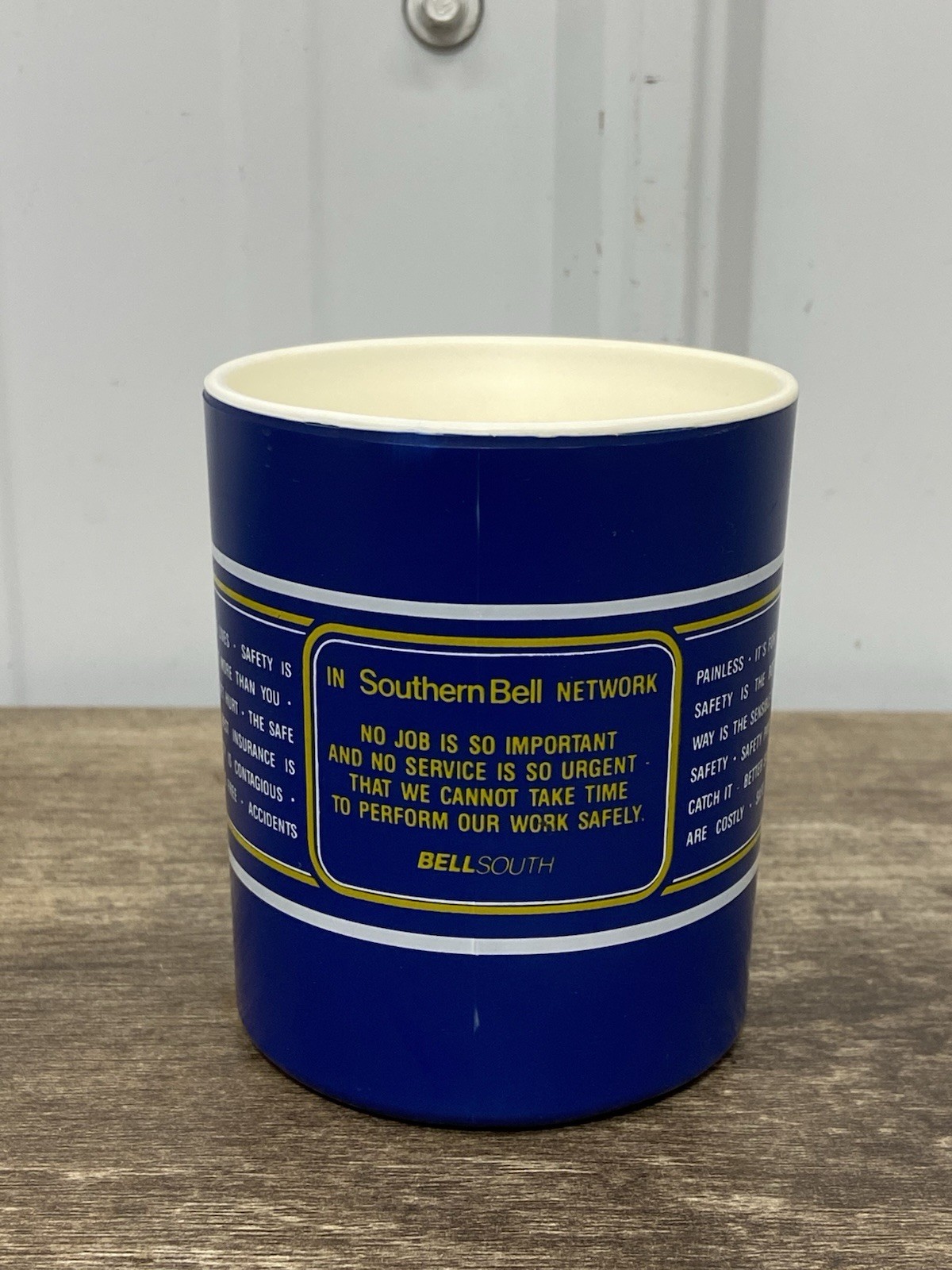 VIntage Southern Bell Network Bellsouth Telephone Safety Coffee Mug Advertising VIntage Southern Bell Network Bellsouth Telephone Safety Coffee Mug Advertising