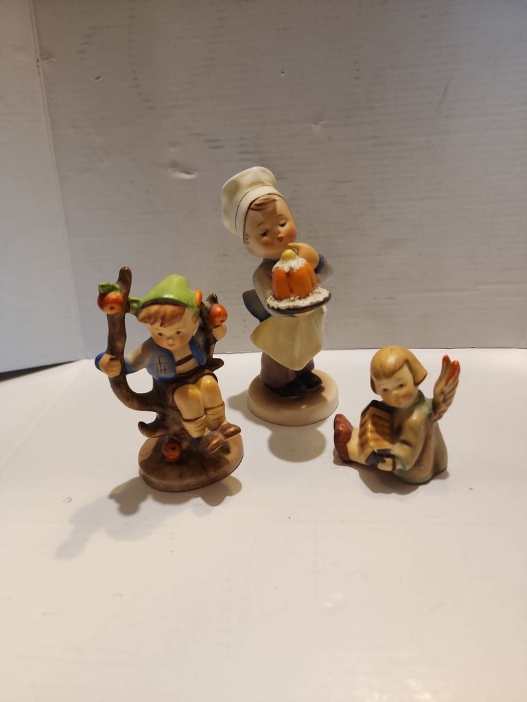 1950s Vintage Hummel Goebel Figurines - Baker, Tree Boy, Angel - Full Bee TMK-2
