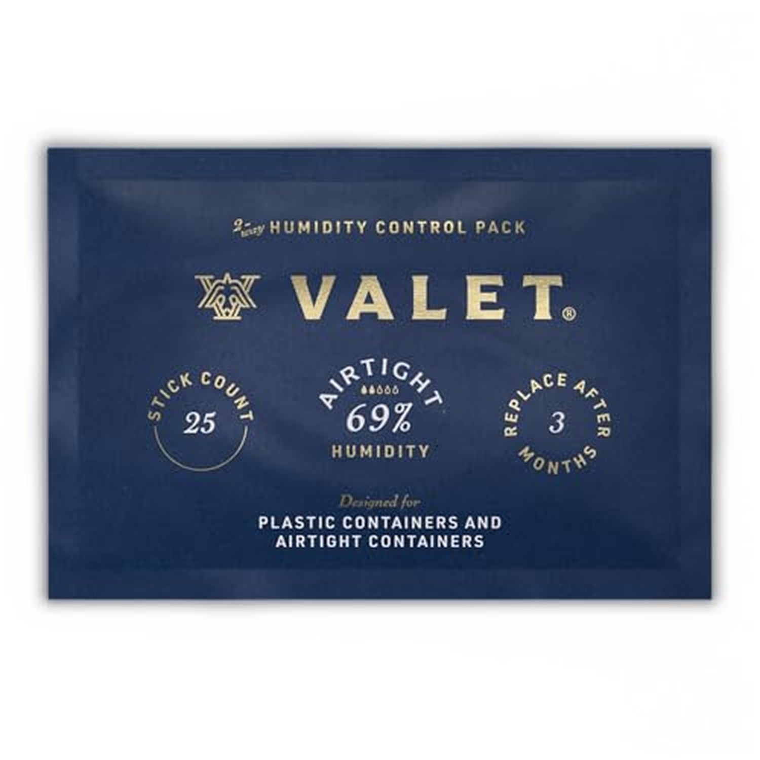 Valet 69% Two-Way Humidity Pack Single (60g) for Plastic or Wood Storage Valet 69% Two-Way Humidity Pack Single (60g) for Plastic or Wood Storage