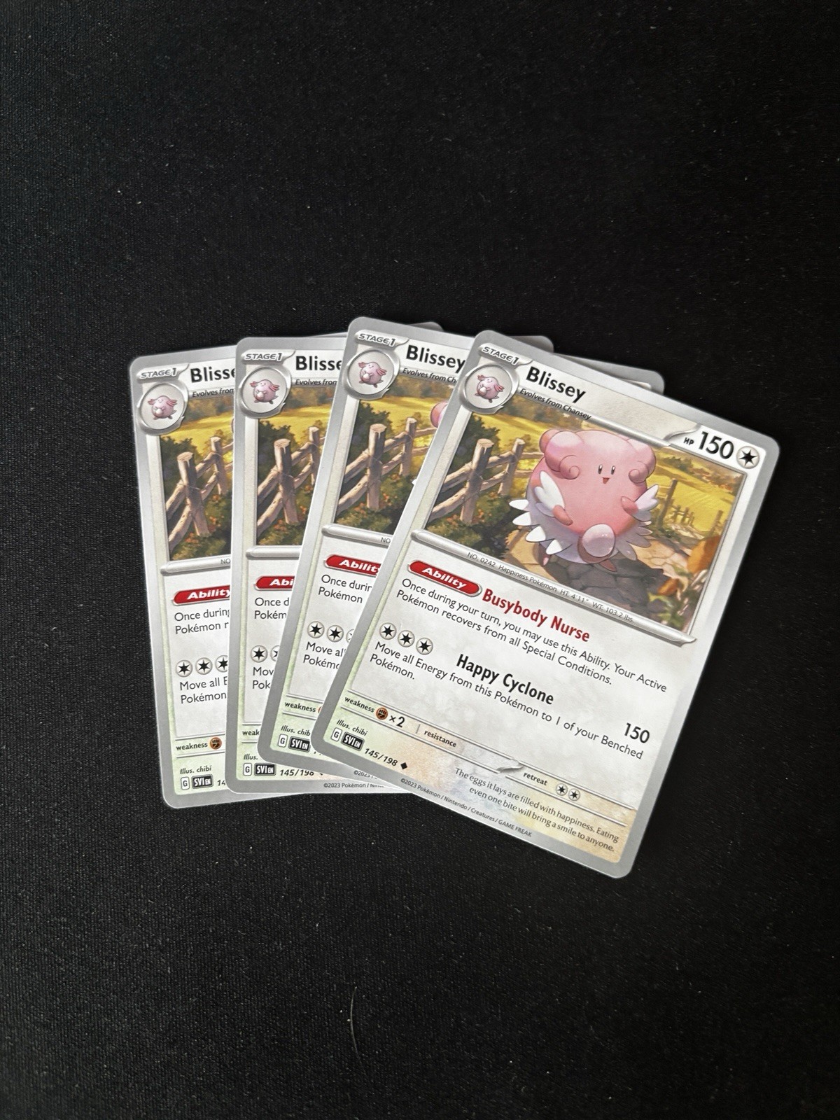 Blissey 145/198 Uncommon Scarlet & Violet Pokemon x4 playset Blissey 145/198 Uncommon Scarlet & Violet Pokemon x4 playset