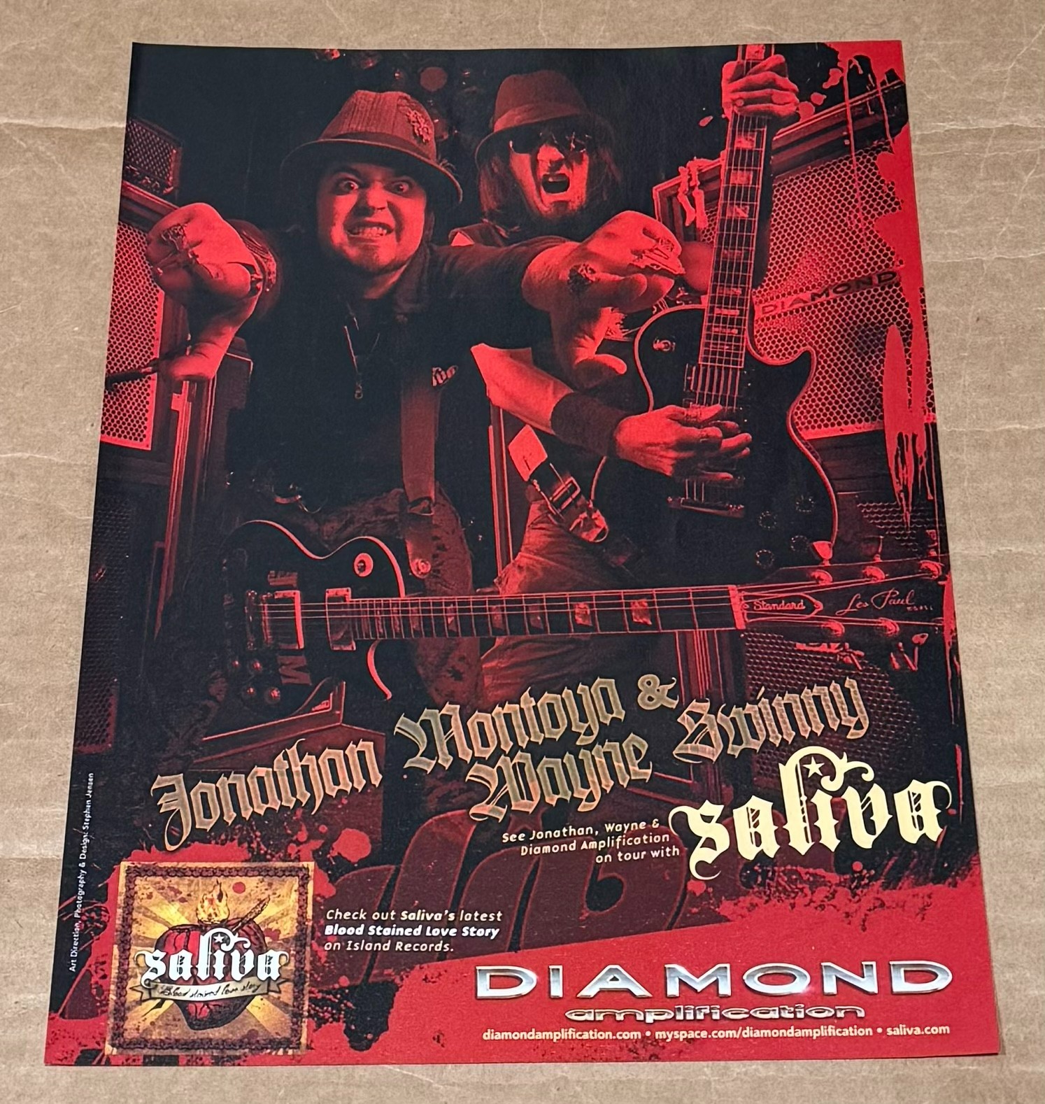 Jonathan Montoya & Wayne Swinny of Saliva - DIAMOND AMPS - 2007 Print Ad Jonathan Montoya & Wayne Swinny of Saliva - DIAMOND AMPS - 2007 Print Ad