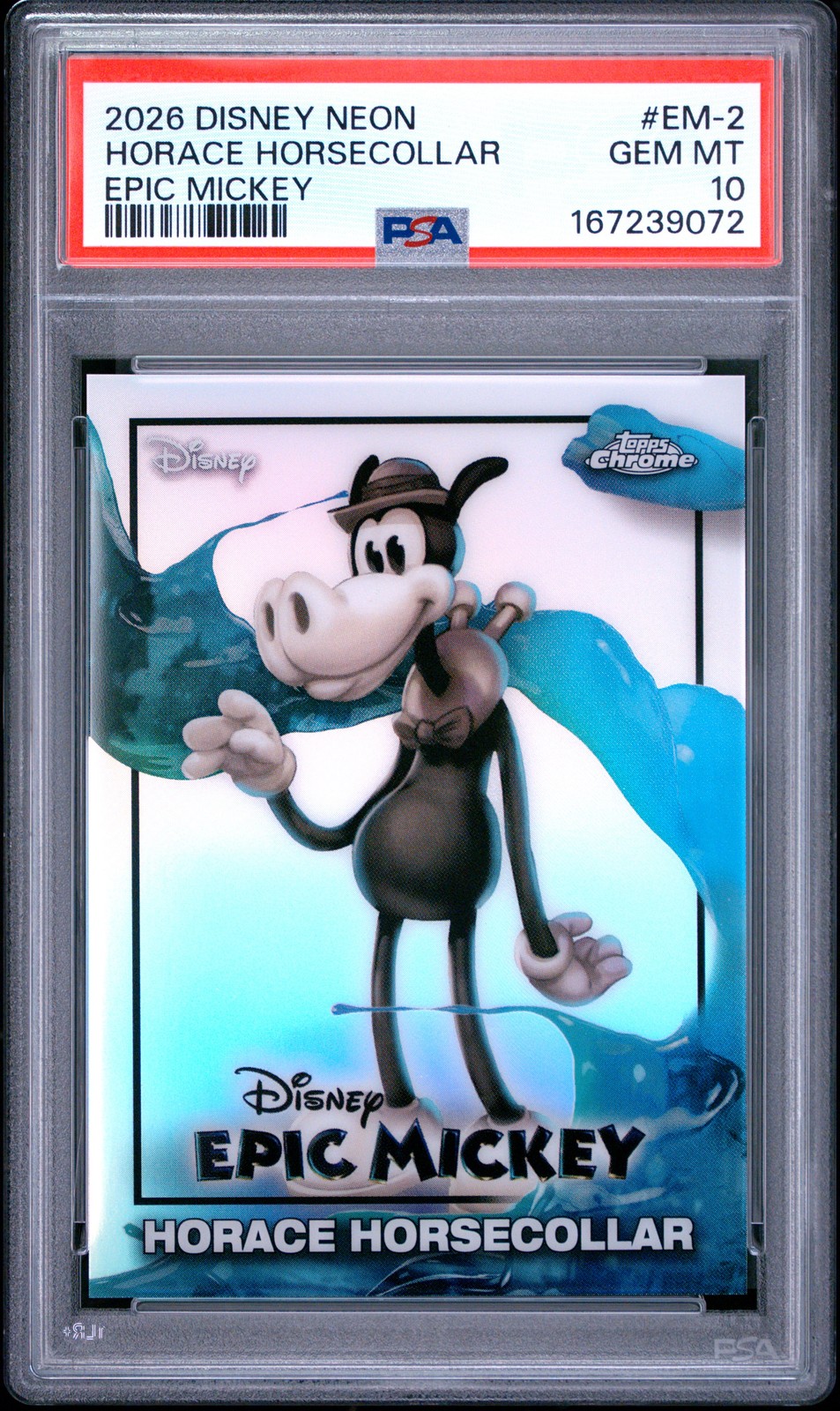 2026 TOPPS DISNEY NEON CHROME EPIC MICKEY #EM-2 HORACE HORSECOLLAR PSA 10 2026 TOPPS DISNEY NEON CHROME EPIC MICKEY #EM-2 HORACE HORSECOLLAR PSA 10