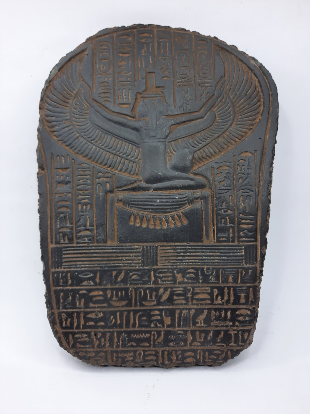 RARE ANTIQUE ANCIENT EGYPTIAN Stone Steal Book of Dead with Winged Goddess Isis RARE ANTIQUE ANCIENT EGYPTIAN Stone Steal Book of Dead with Winged Goddess Isis