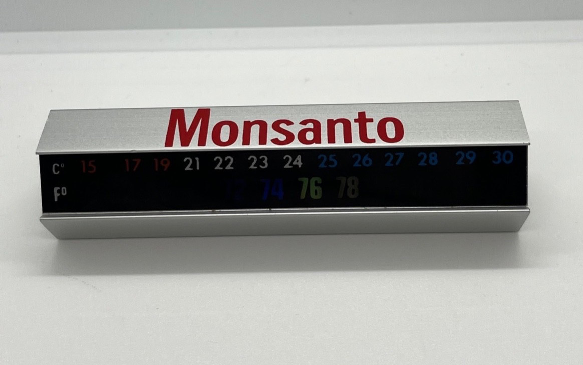 RARE Vintage MONSANTO Advertising Desktop THERMOMETER Not Accurate Temps As Is RARE Vintage MONSANTO Advertising Desktop THERMOMETER Not Accurate Temps As Is