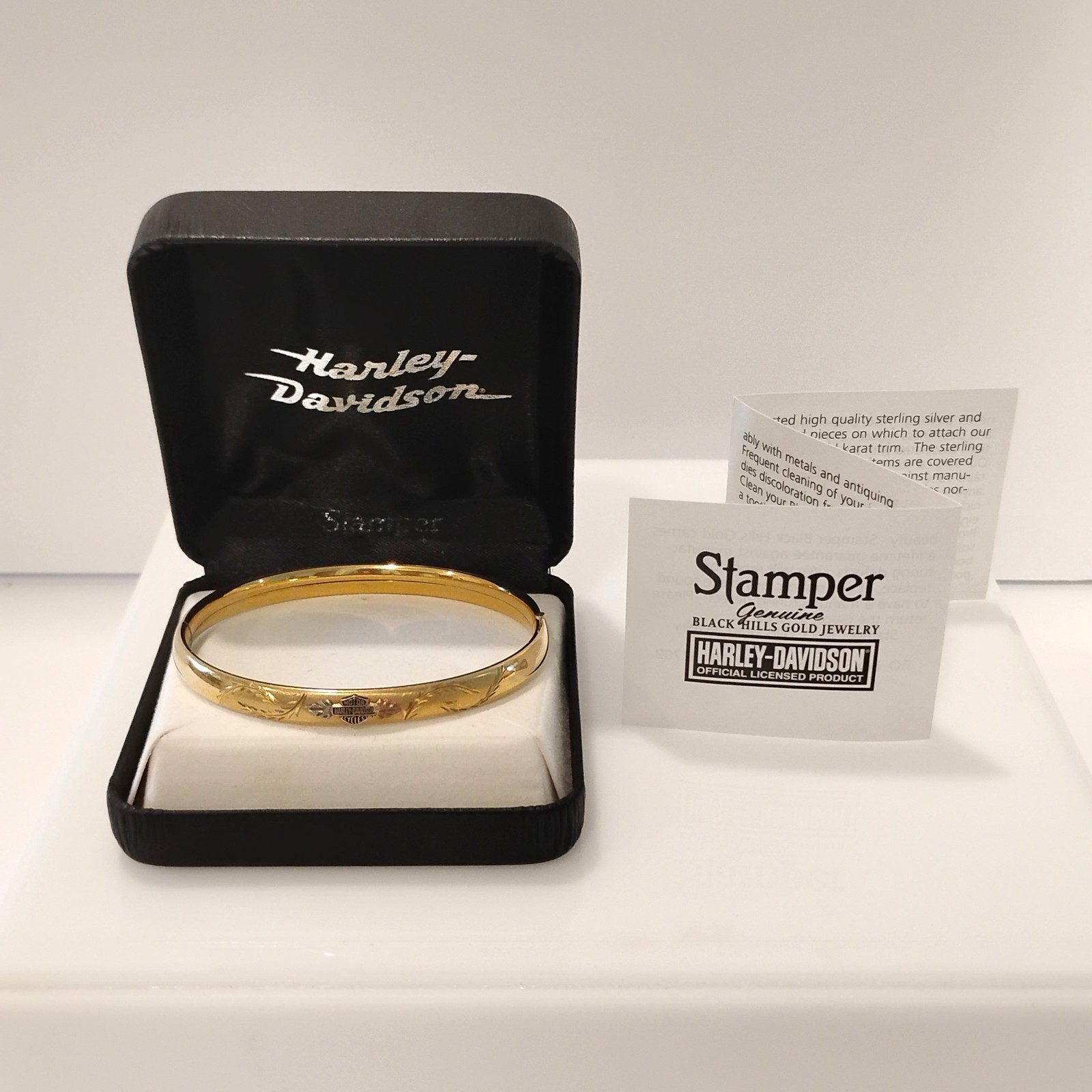 Vintage Harley Davidson Stamper Black Hills 1/20 14K Gold Filled Bangle Bracelet Vintage Harley Davidson Stamper Black Hills 1/20 14K Gold Filled Bangle Bracelet
