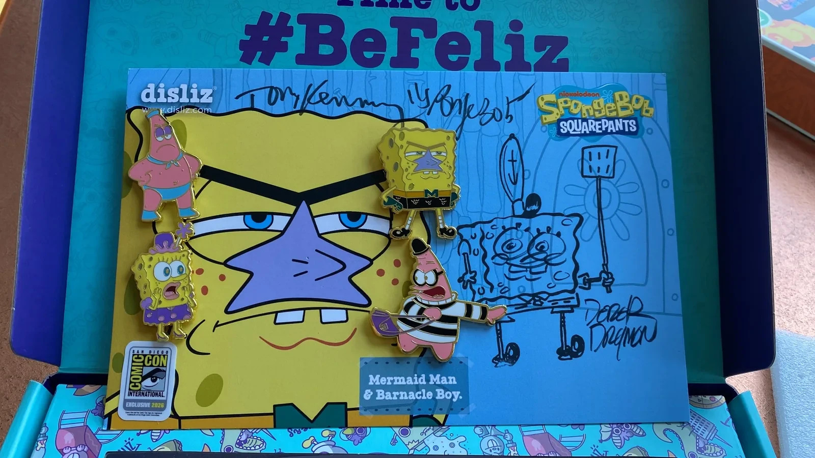 SpongeBob SDCC 2026 Signed Tom Kenny + Derek Drymon Original Sketch Disliz Pins SpongeBob SDCC 2026 Signed Tom Kenny + Derek Drymon Original Sketch Disliz Pins