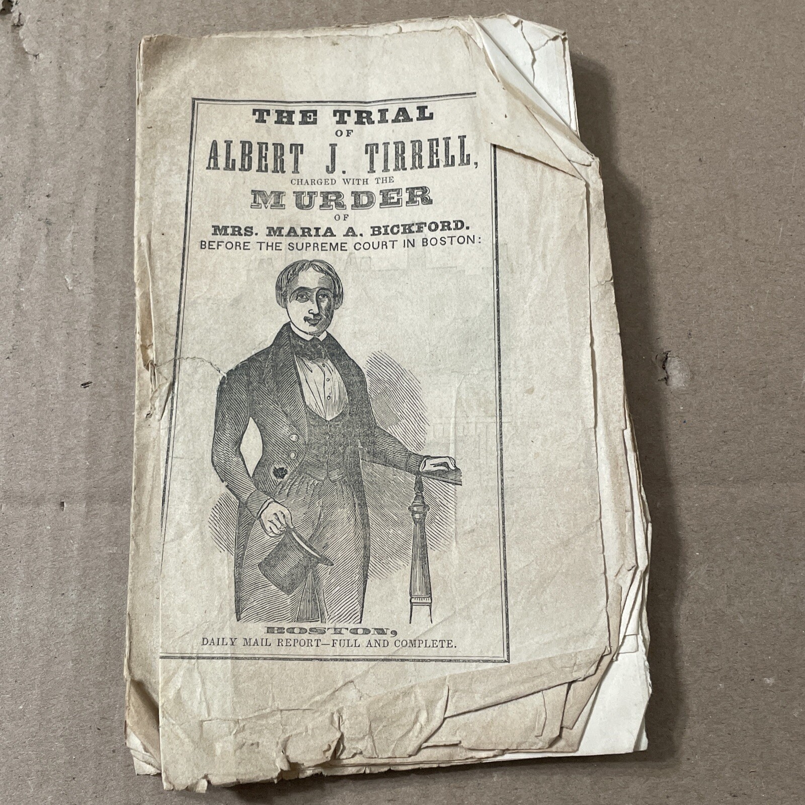 Scarce 1846 Booklet Trial of Albert J Tirrell Sleepwalking Killer Maria Bickford Scarce 1846 Booklet Trial of Albert J Tirrell Sleepwalking Killer Maria Bickford