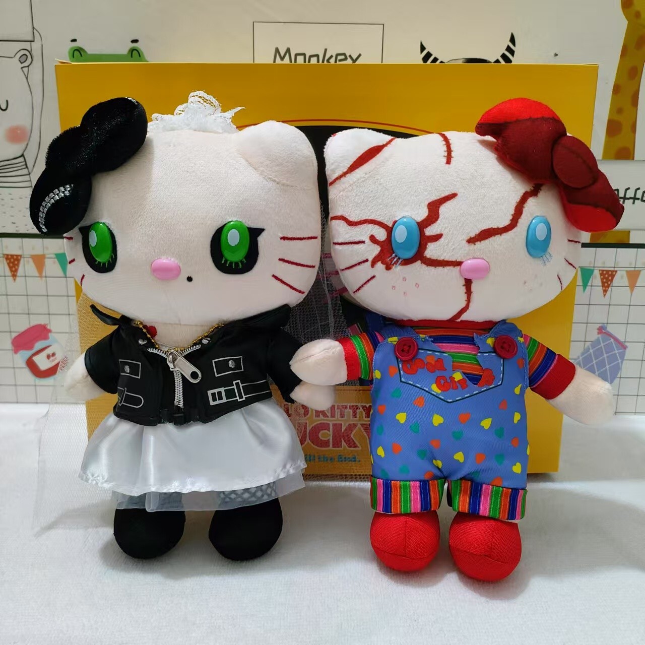 2pcs/Set USJ Chucky Tiffany Hello Kitty Child's Play Plush Toy Doll Kid Gift 9'' 2pcs/Set USJ Chucky Tiffany Hello Kitty Child's Play Plush Toy Doll Kid Gift 9''