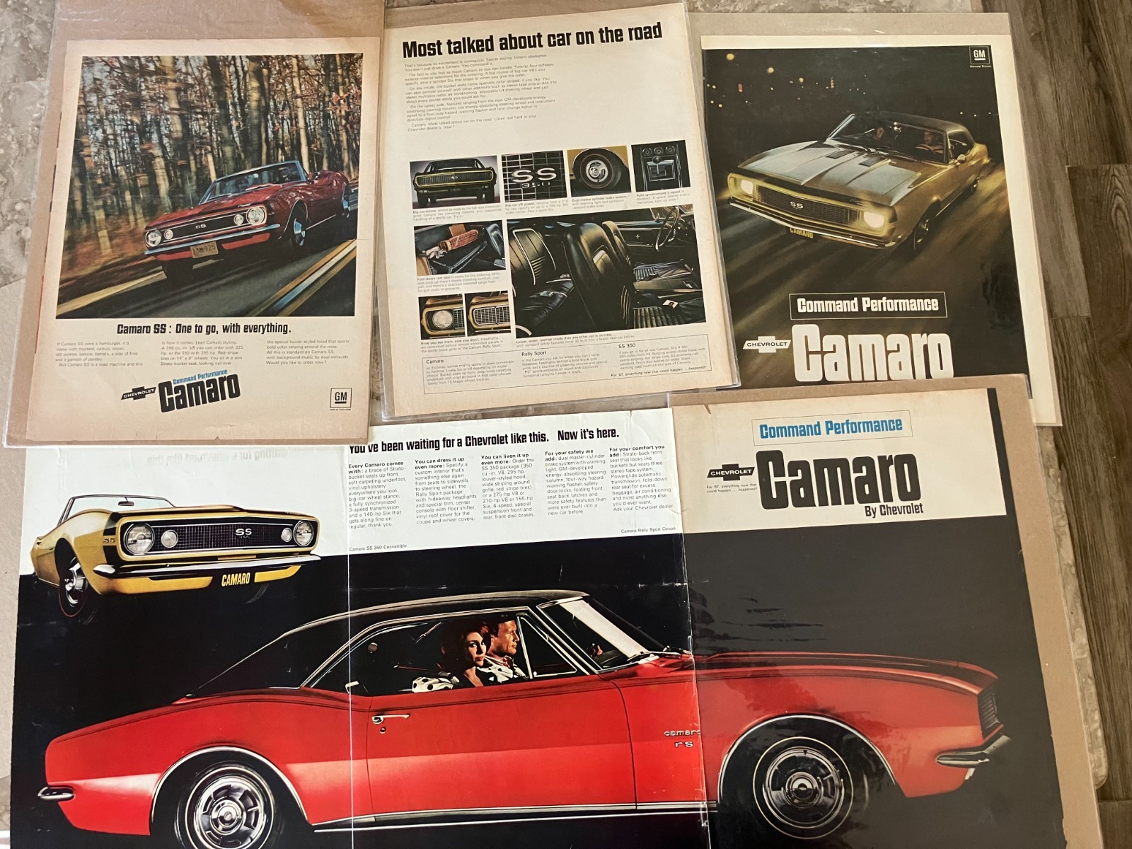 Lot of 3 1967 Chevrolet Camaro Base Sports Coupe RS *Original*ad print c Lot of 3 1967 Chevrolet Camaro Base Sports Coupe RS *Original*ad print c