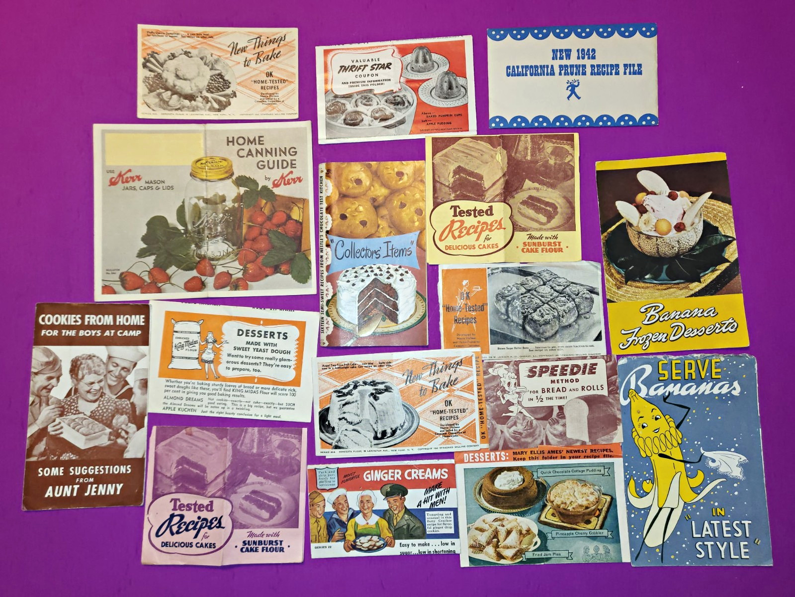 26 Vintage 1930's, 1940's, & 1950's Recipe Pamphlets 26 Vintage 1930's, 1940's, & 1950's Recipe Pamphlets