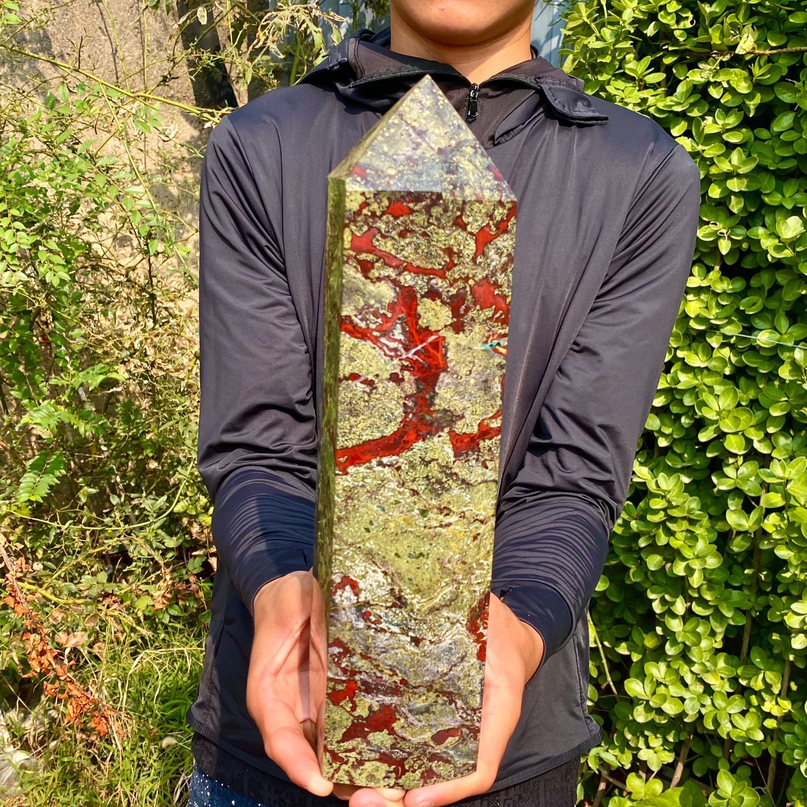 11.7LB Natural Dragon Blood Stone Hexagonal point Column/Meditation Stone 11.7LB Natural Dragon Blood Stone Hexagonal point Column/Meditation Stone