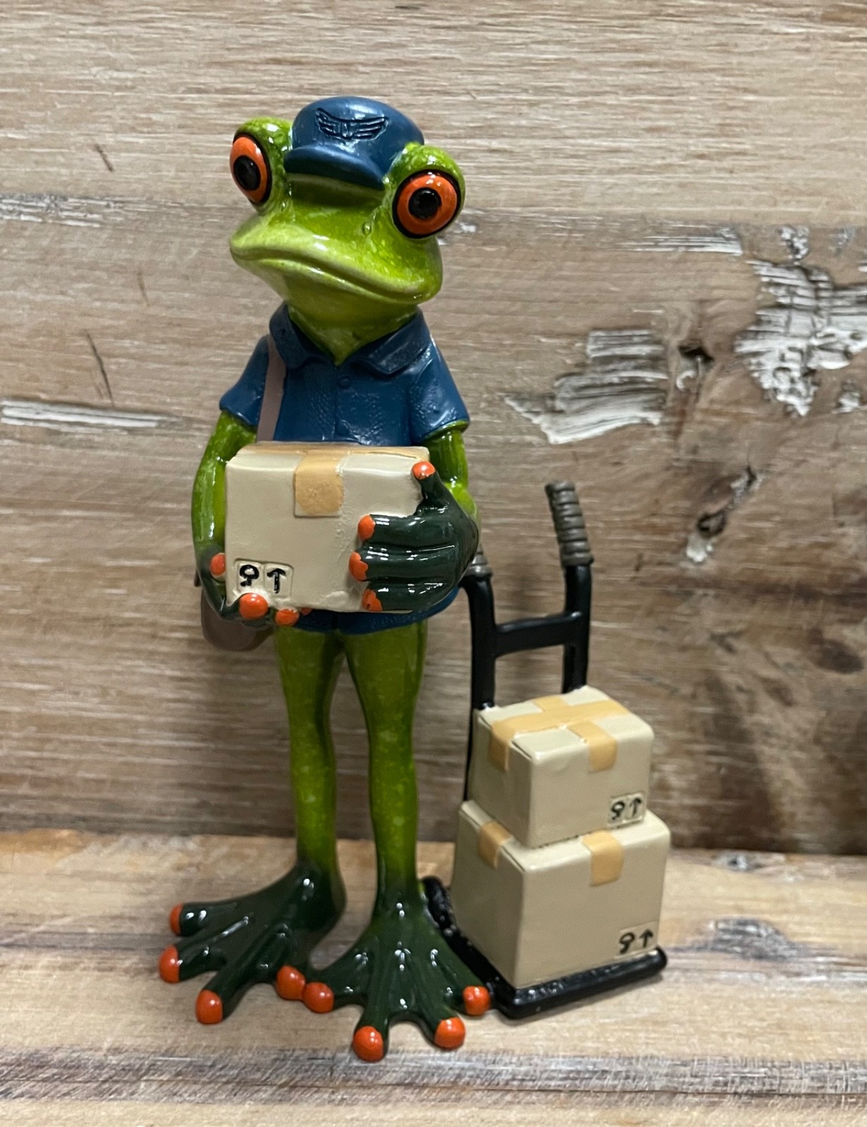 Frog Courier Resin Figurine 6" x 3" Frog Courier Resin Figurine 6" x 3"