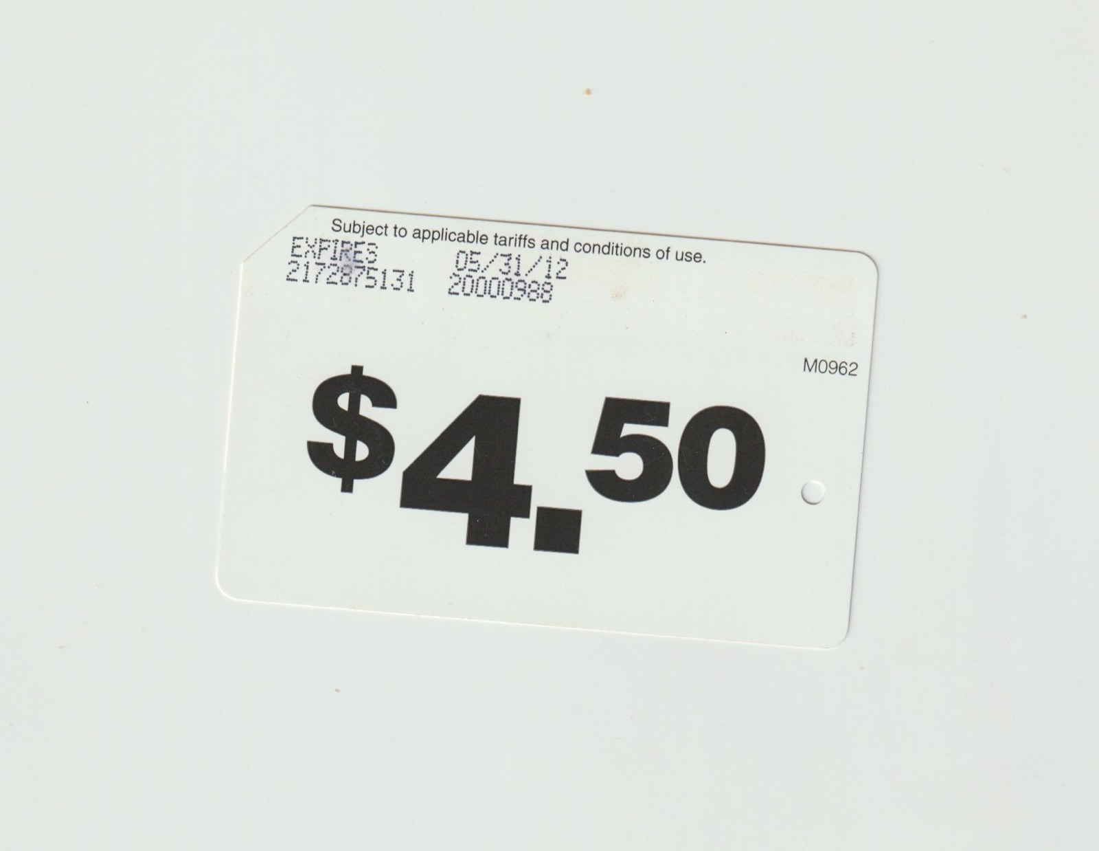 Expired 2012 New York City Transit MTA Metrocard subway bus $4.50 Card
