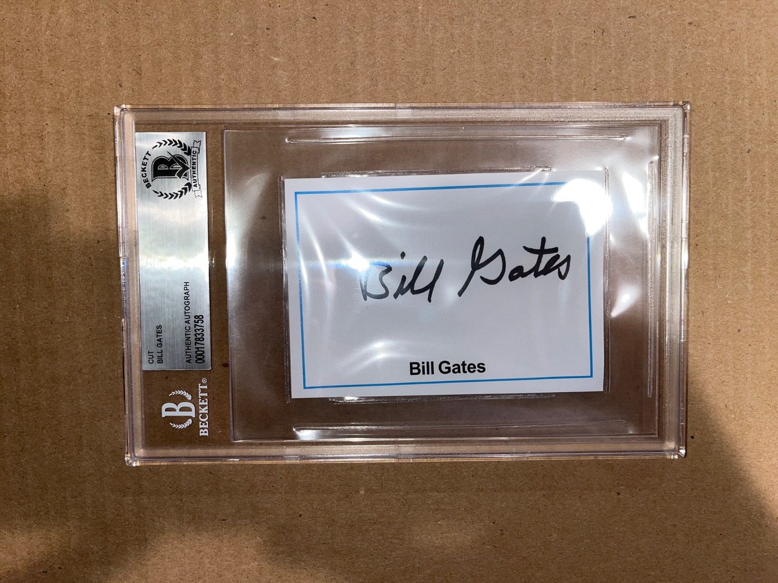 Bill Gates Signed Autographed Beckett Slab Slabbed Encapsulated Autograph Bill Gates Signed Autographed Beckett Slab Slabbed Encapsulated Autograph