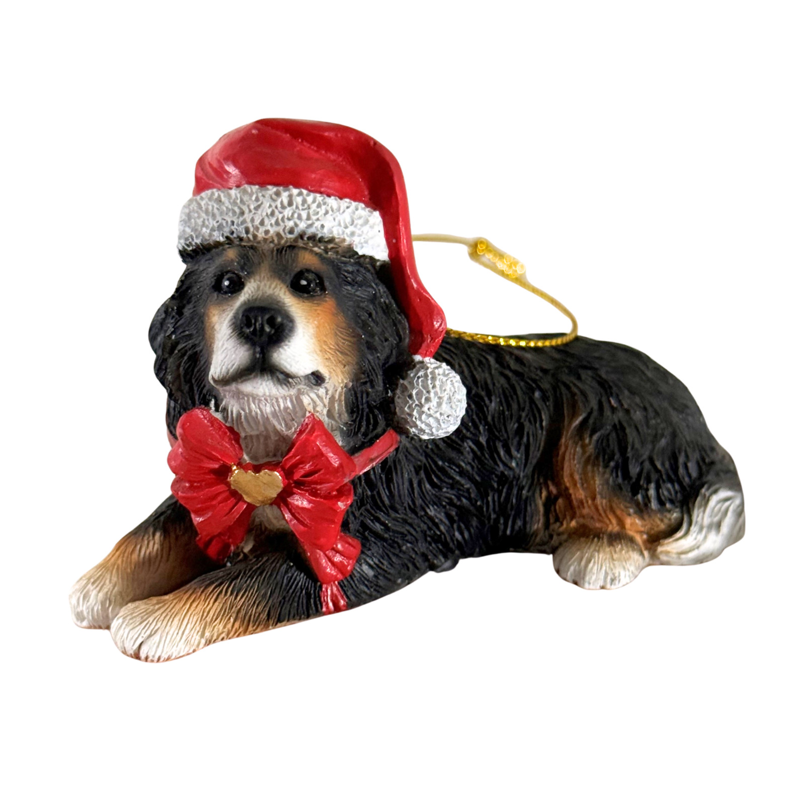 Bernese Mountain Dog w/ Santa Hat Resin Christmas Ornament New Yuletide Designs Bernese Mountain Dog w/ Santa Hat Resin Christmas Ornament New Yuletide Designs