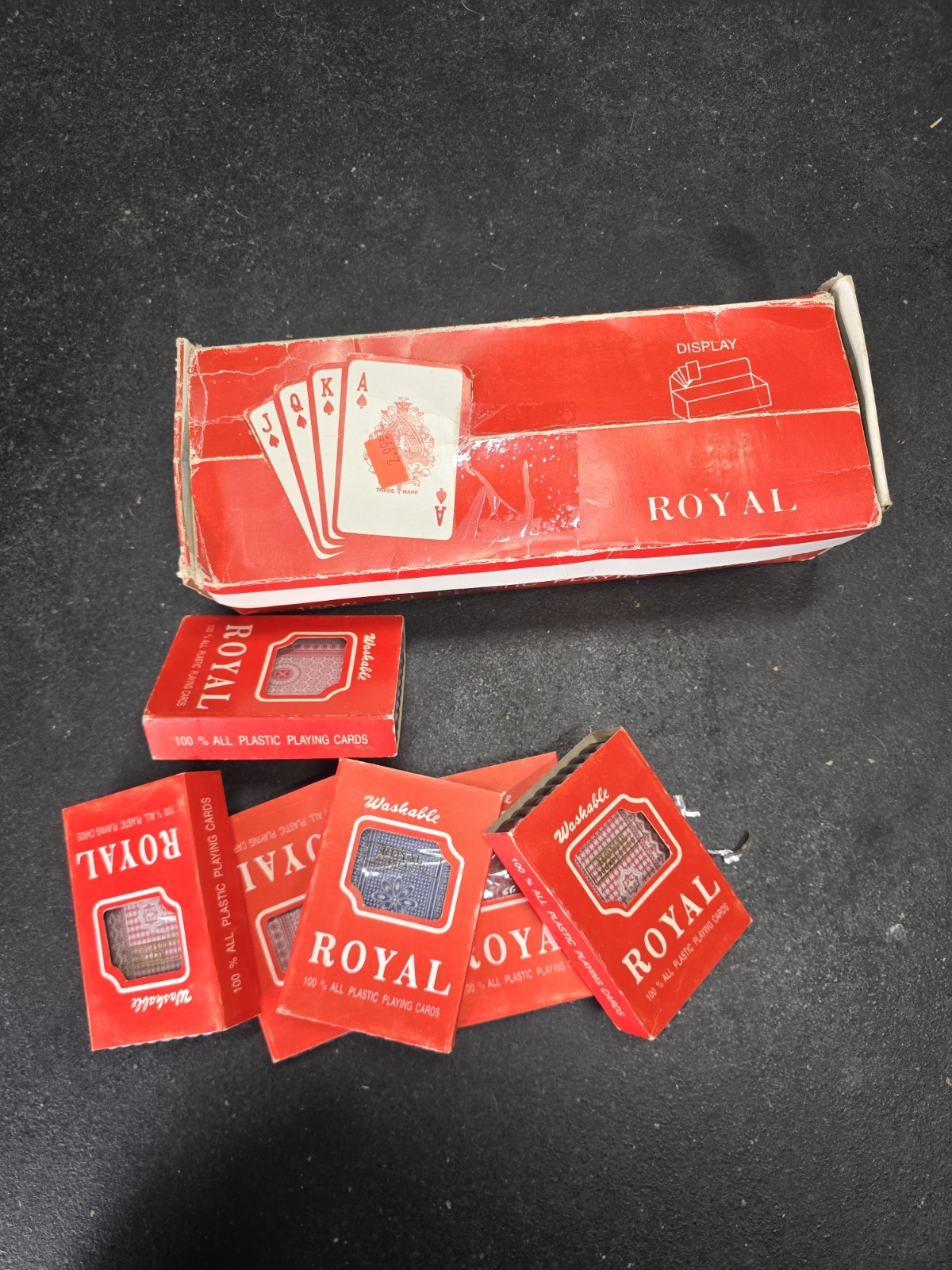 6 Packs Vintage New Royal 100% Washable All Plastic Playing Cards Unopened. 6 Packs Vintage New Royal 100% Washable All Plastic Playing Cards Unopened.