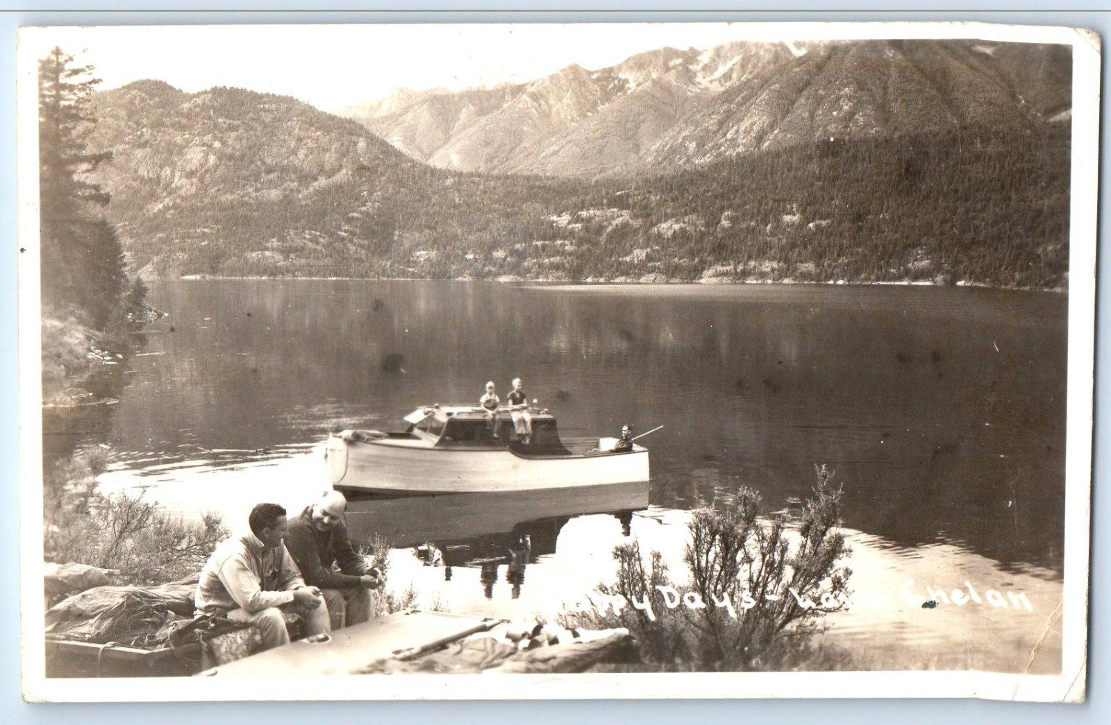 Moore Washington WA Postcard Happy Days Lake Chelan 1948 Posted RPPC Photo Moore Washington WA Postcard Happy Days Lake Chelan 1948 Posted RPPC Photo