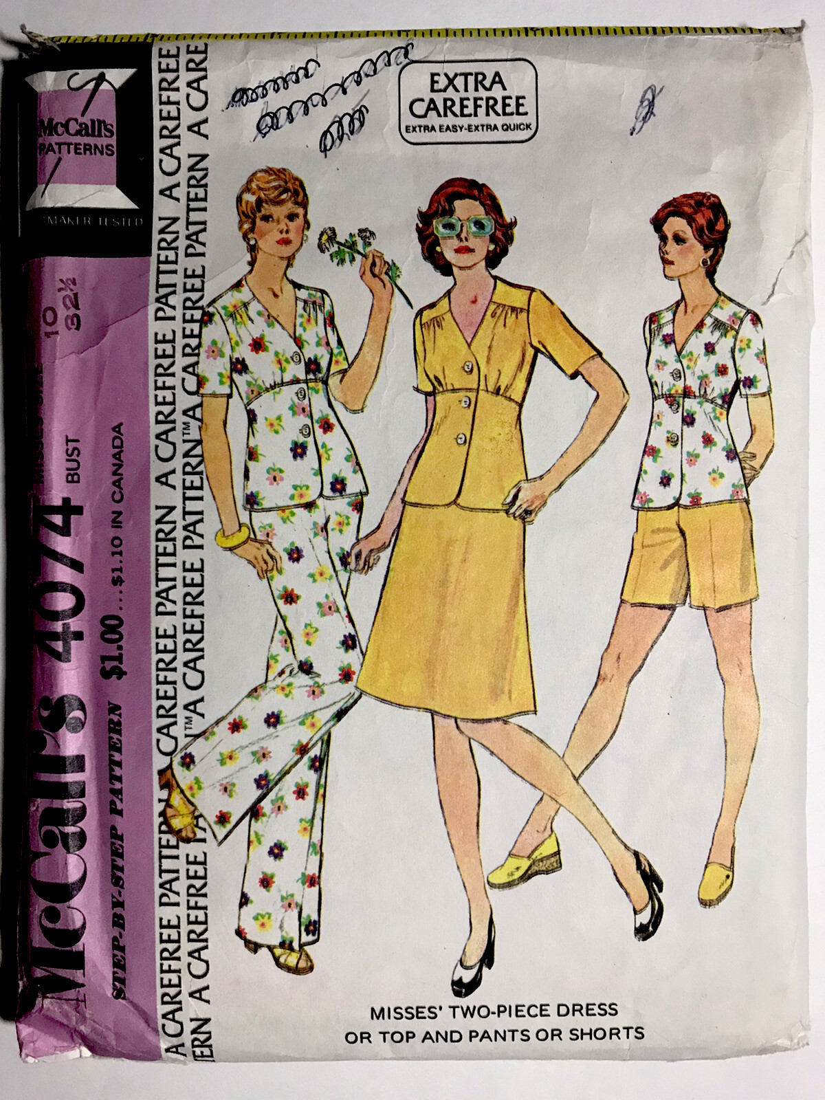 Rare UNCUT McCall’s 4074 Misses 2-Piece Dress Blouse Pants Shorts 10 *Read Rare UNCUT McCall’s 4074 Misses 2-Piece Dress Blouse Pants Shorts 10 *Read