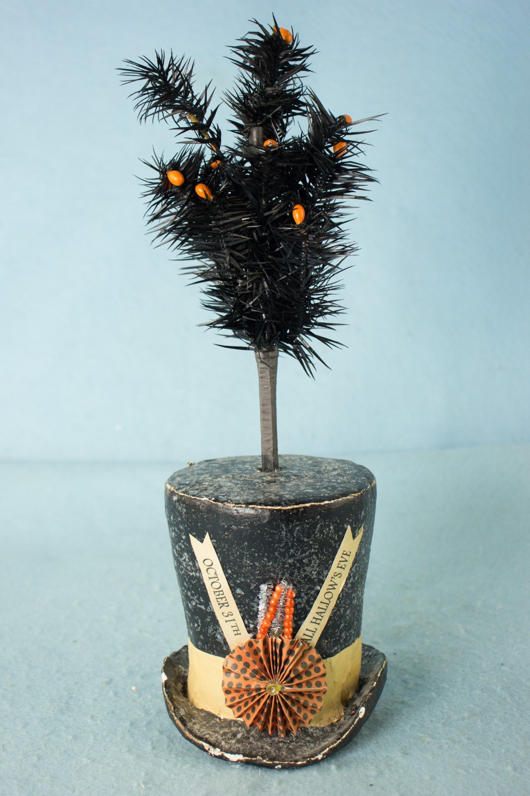 Vintage 13" Bethany Lowe Halloween Hat w Bottle Tree Vintage 13" Bethany Lowe Halloween Hat w Bottle Tree