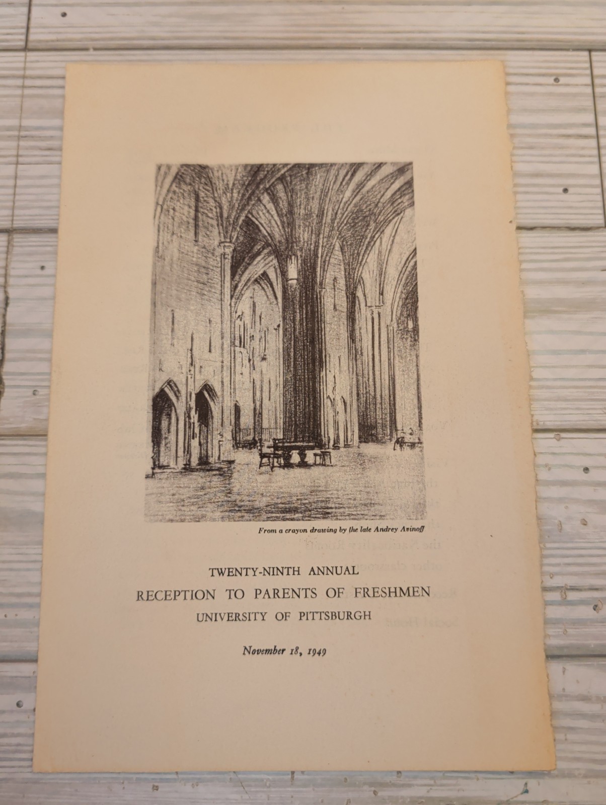 1949 University of Pittsburgh PITT Freshman Parent Reception Program B 1949 University of Pittsburgh PITT Freshman Parent Reception Program B