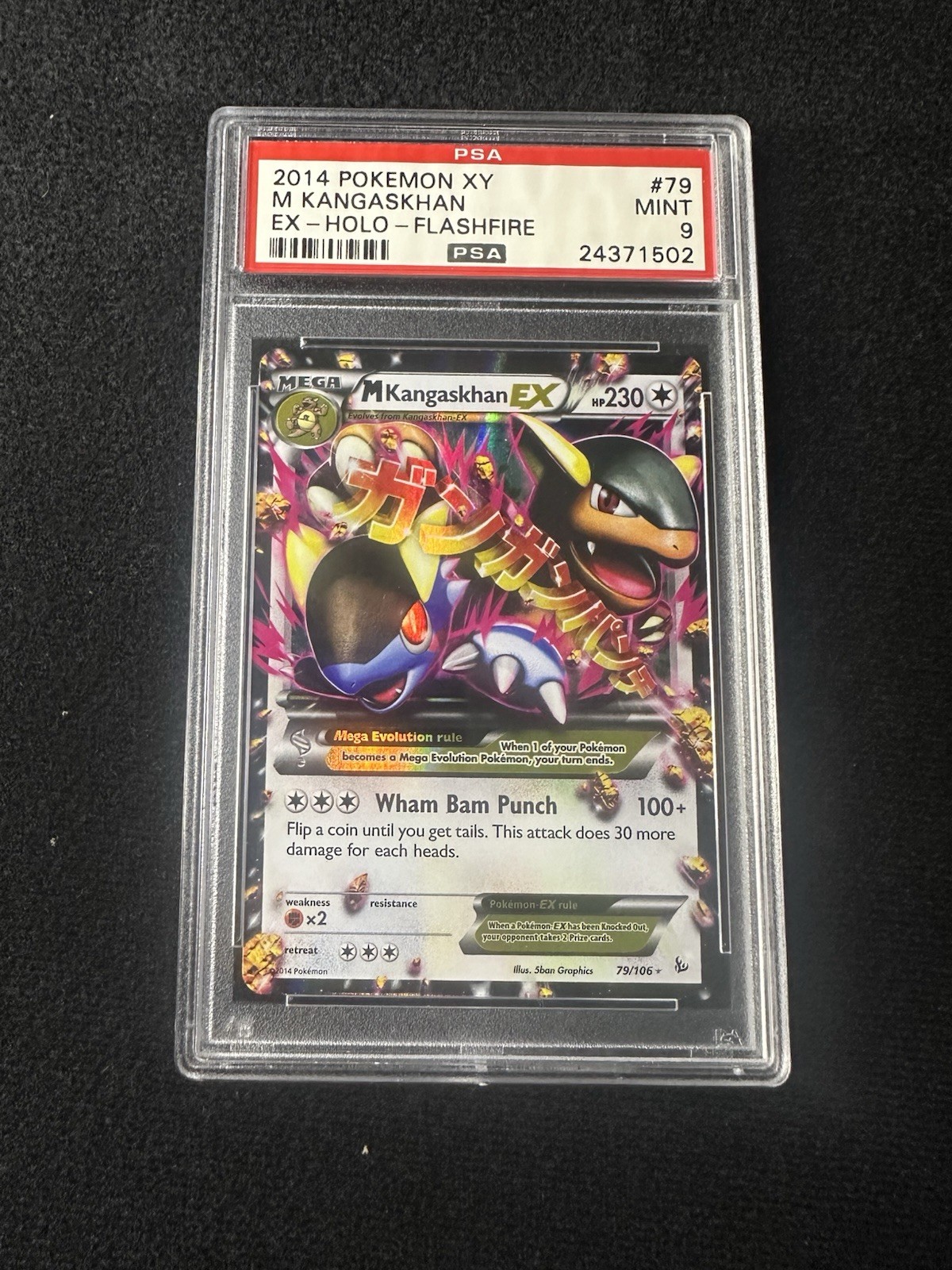 Pokemon 2014 XY M Kangaskhan EX Mega Holo Flashfire 79/106 PSA 9 Pokemon 2014 XY M Kangaskhan EX Mega Holo Flashfire 79/106 PSA 9