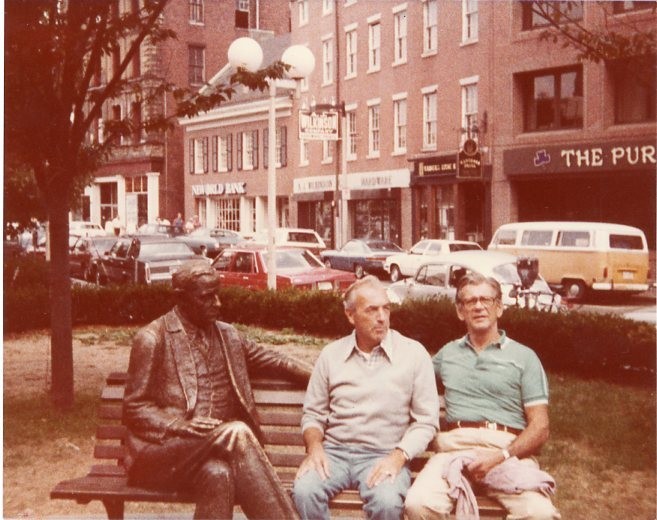Vtg 1980s Found Photo Boston Mayor Curley Bench Statue VW Van Snapshot Vtg 1980s Found Photo Boston Mayor Curley Bench Statue VW Van Snapshot