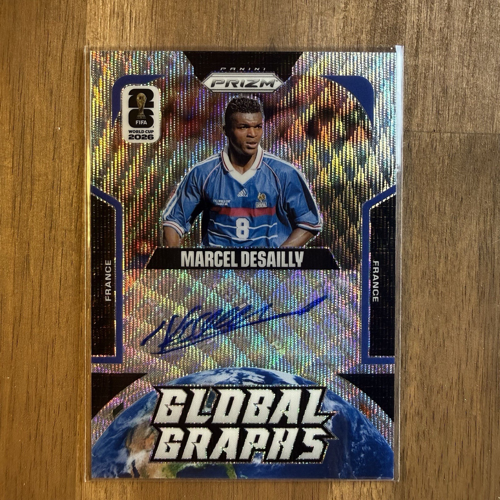 2026 Panini Prizm Marcel Desailly #GG-MD Wave Prizm Global Graphs Auto France 2026 Panini Prizm Marcel Desailly #GG-MD Wave Prizm Global Graphs Auto France