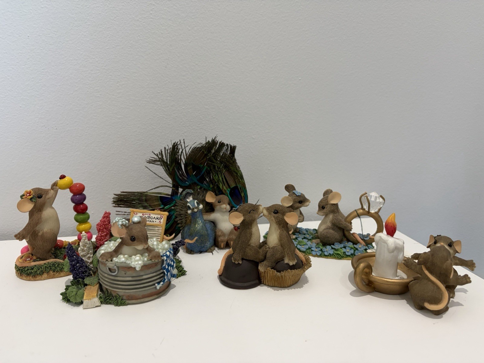 Lot of 6 Fitz & Floyd Charming Tails Mice Figurines No Boxes