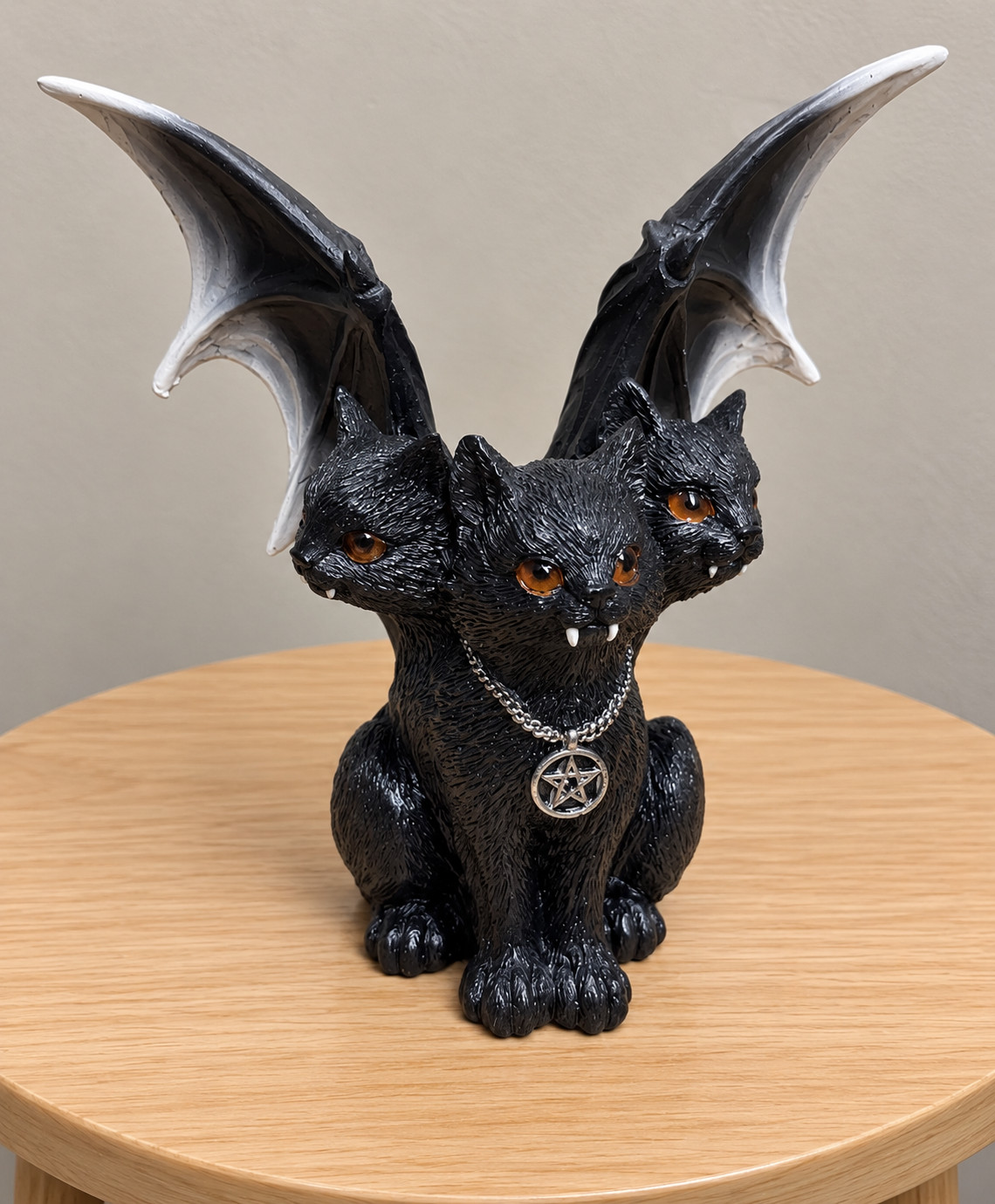 Three Headed Winged Cat Gargoyle Gothic Figurine Decor Three Headed Winged Cat Gargoyle Gothic Figurine Decor