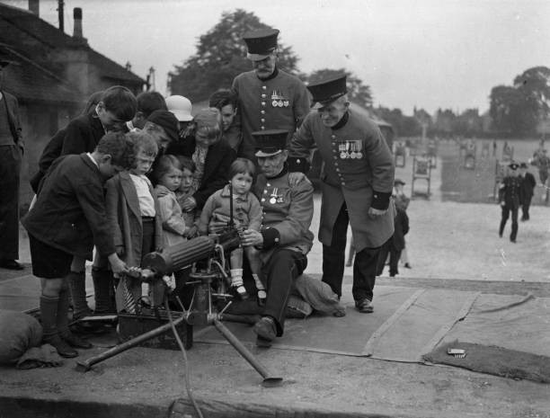 Guests of East Surrey Regiment at its Kingston on Thames depot dem- Old Photo