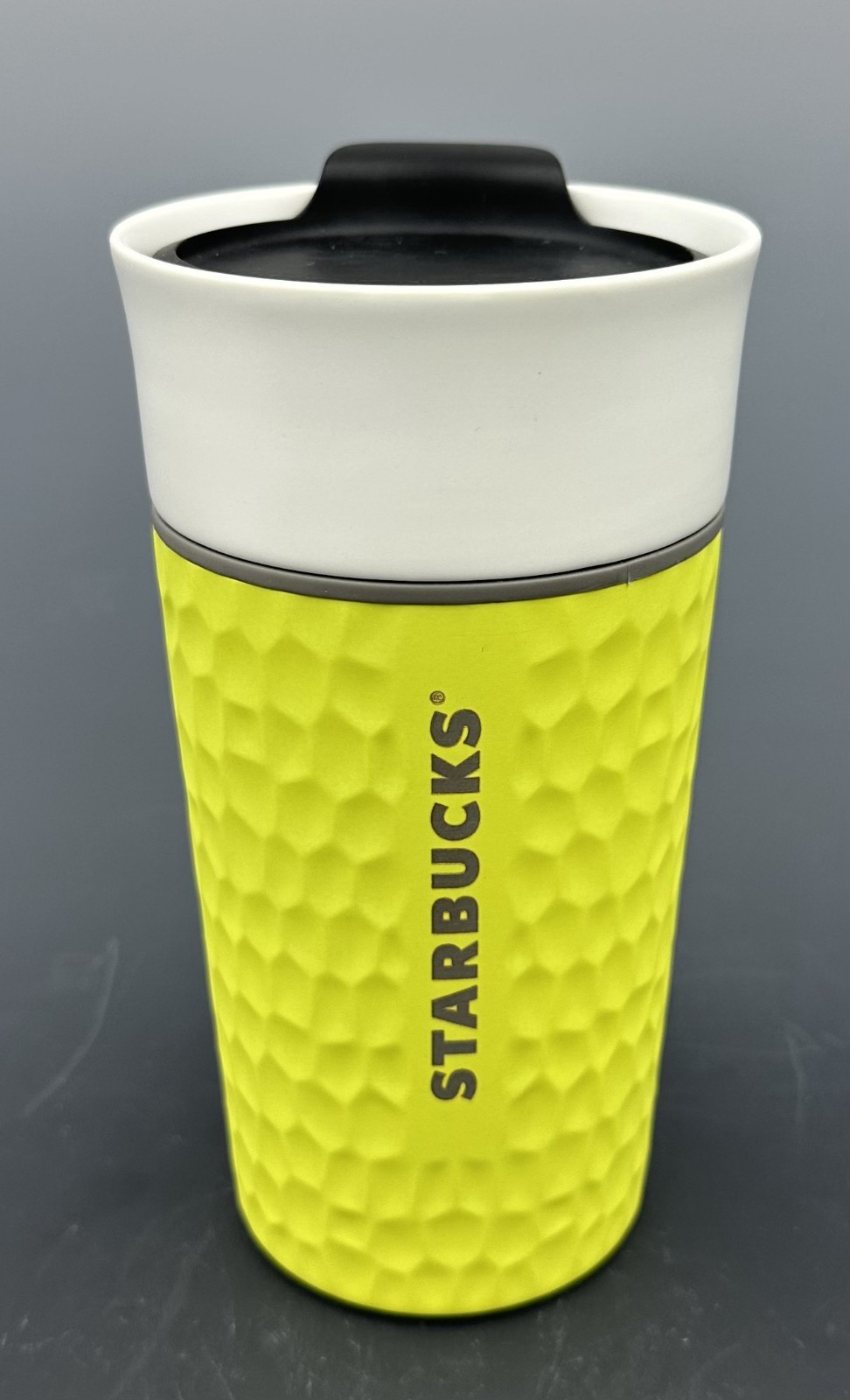 BRAND NEW 2016 Starbucks Coffee Ceramic Travel Tumbler NEON Yellow Hammered BRAND NEW 2016 Starbucks Coffee Ceramic Travel Tumbler NEON Yellow Hammered