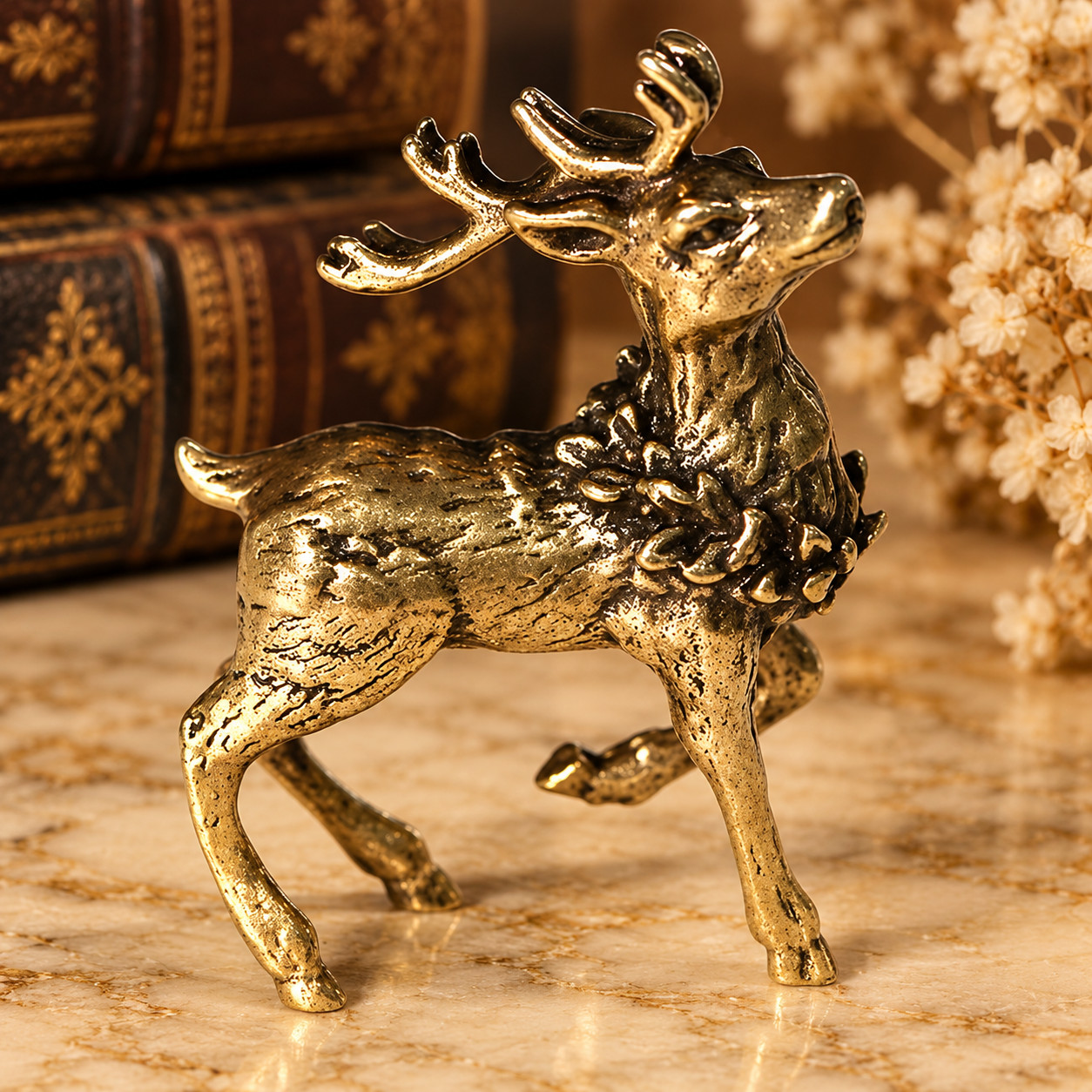 Solid Vintage Brass Deer Stag Statue Ornament Animal Collectible GIFT Hunters Solid Vintage Brass Deer Stag Statue Ornament Animal Collectible GIFT Hunters
