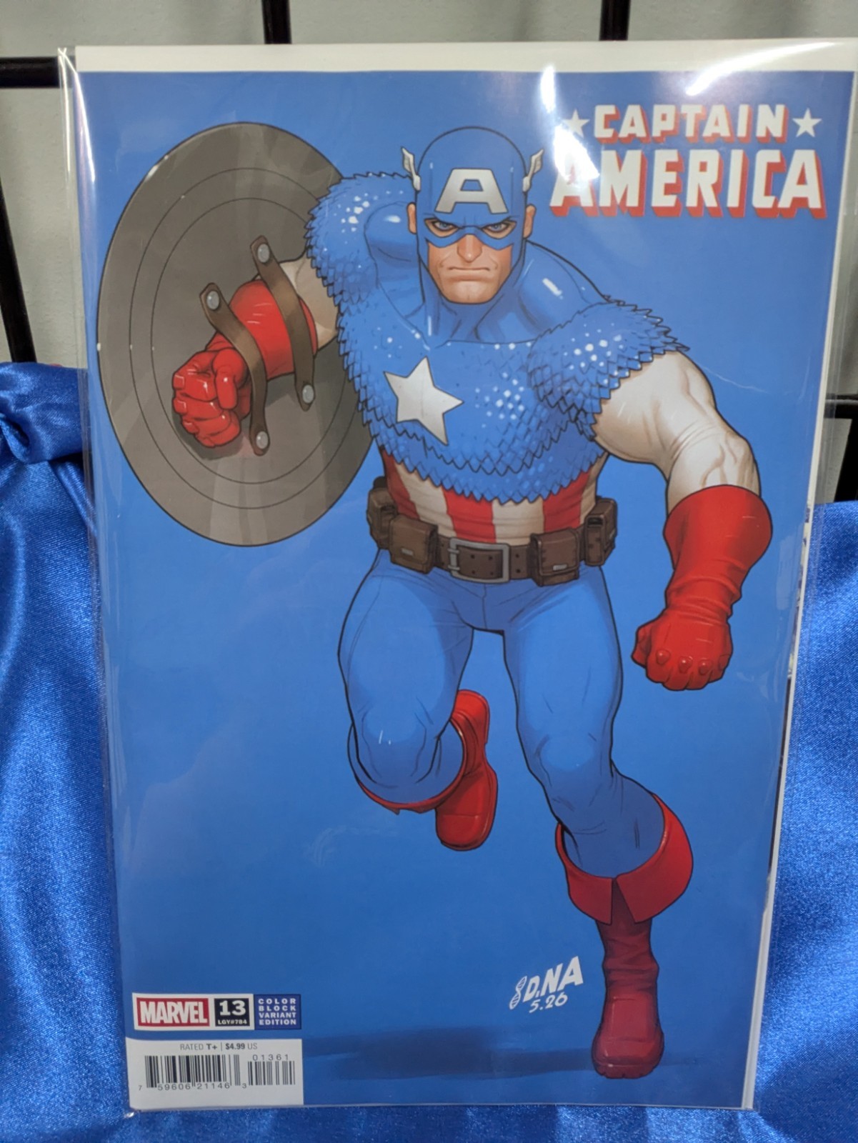 Captain America #13 David Nakayama Color Block Blue Variant [Arm] We Combine.