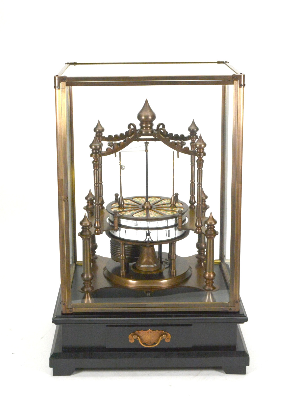 French Style Flying Ball Pendulum Annular Porcelain Dial Fusee Skeleton Clock French Style Flying Ball Pendulum Annular Porcelain Dial Fusee Skeleton Clock