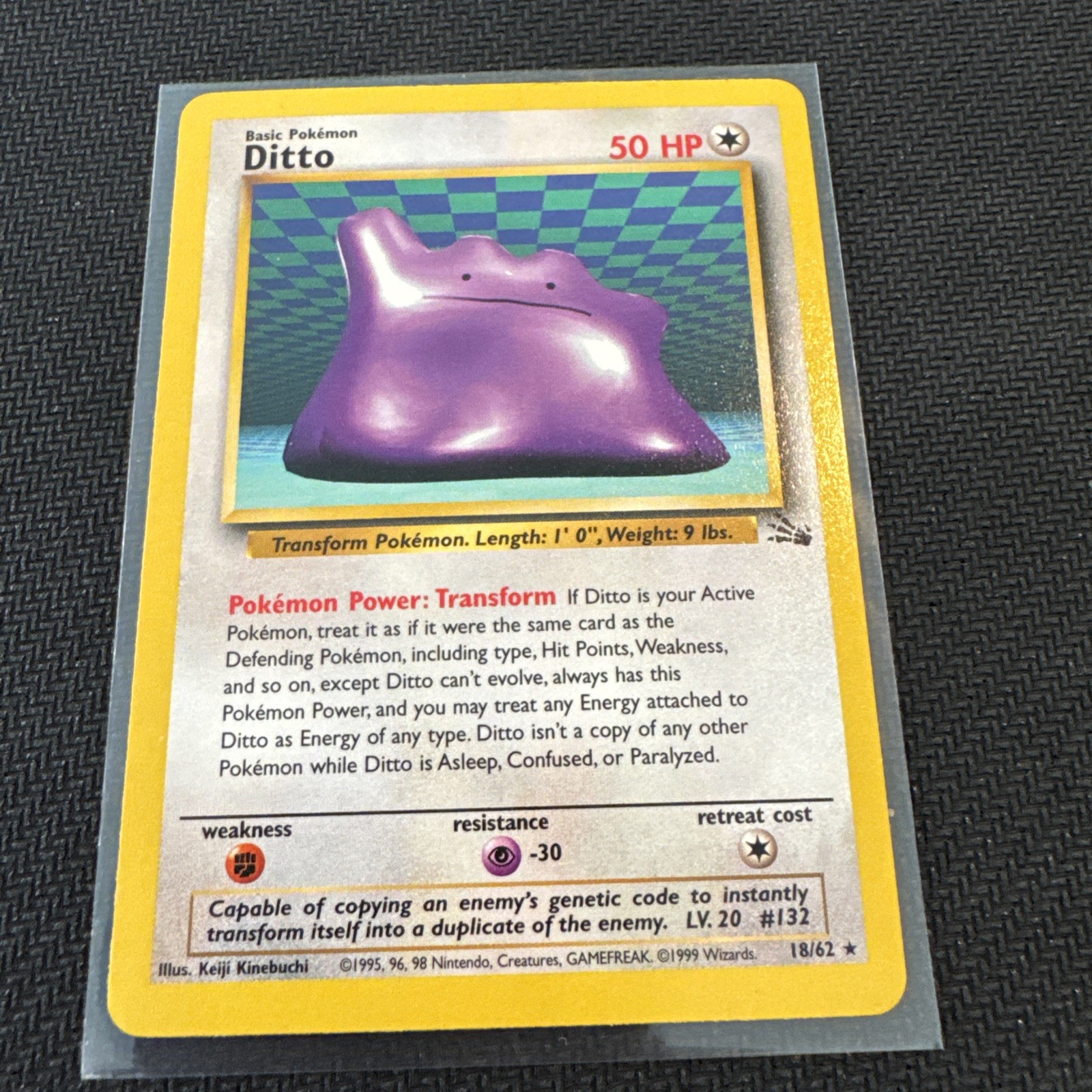 Pokémon TCG Ditto 18/62 Fossil Unlimited Rare Vintage WOTC 1999 Pokémon TCG Ditto 18/62 Fossil Unlimited Rare Vintage WOTC 1999