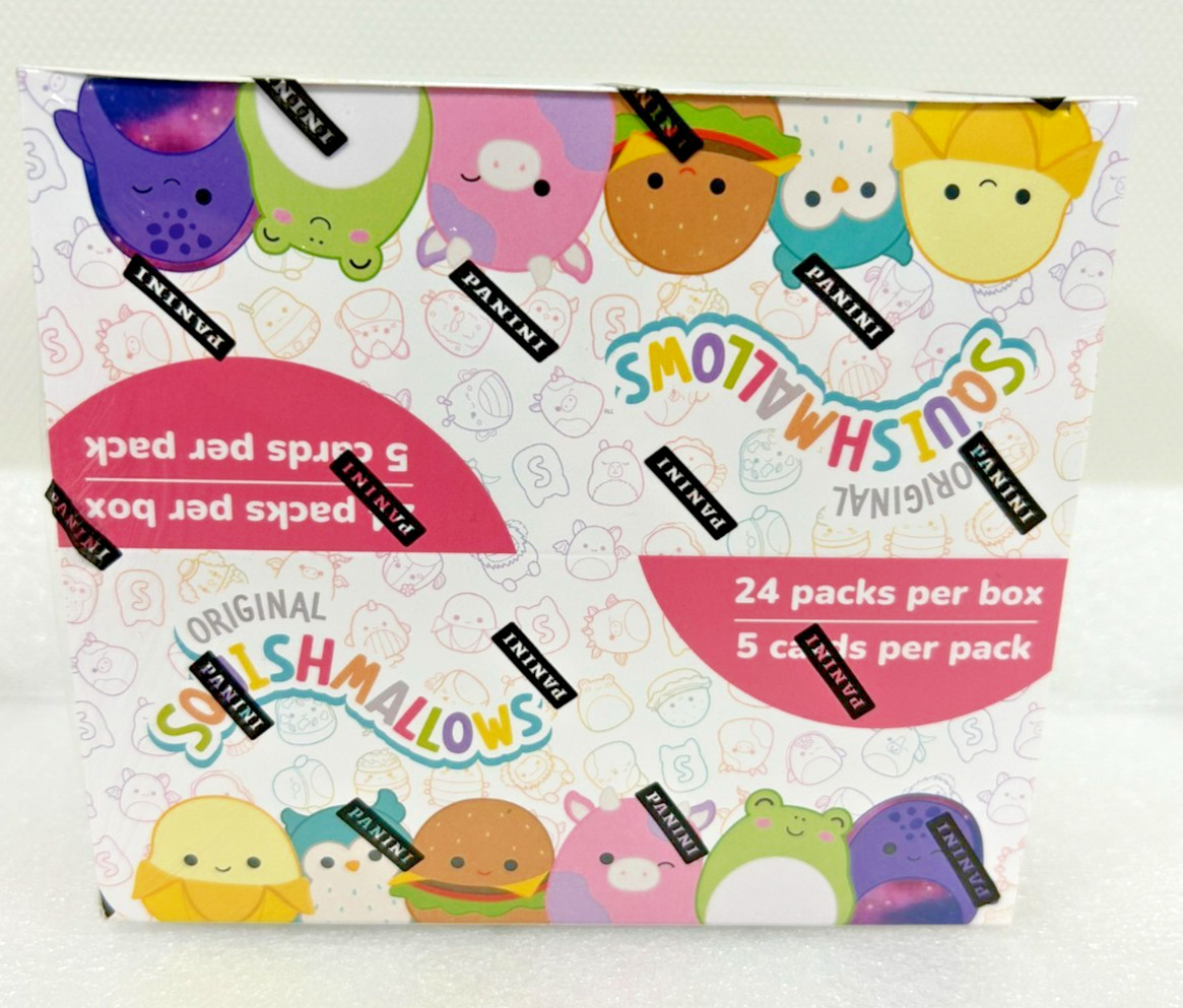 Panini Squishmallows Trading Card Retail Box - Factory Sealed 2024 - 24 Packs Panini Squishmallows Trading Card Retail Box - Factory Sealed 2024 - 24 Packs