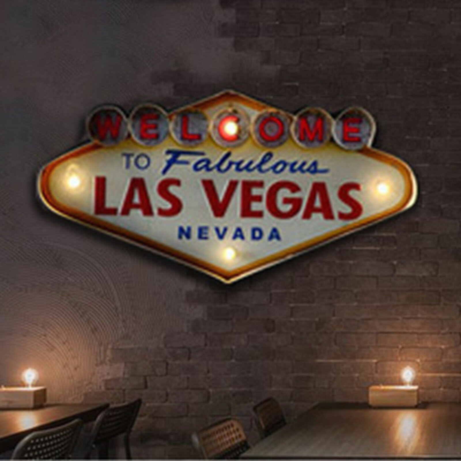 Retro Metal Neon Sign Welcome To Fabulous Las Vegas Wall Decoration Retro Metal Neon Sign Welcome To Fabulous Las Vegas Wall Decoration