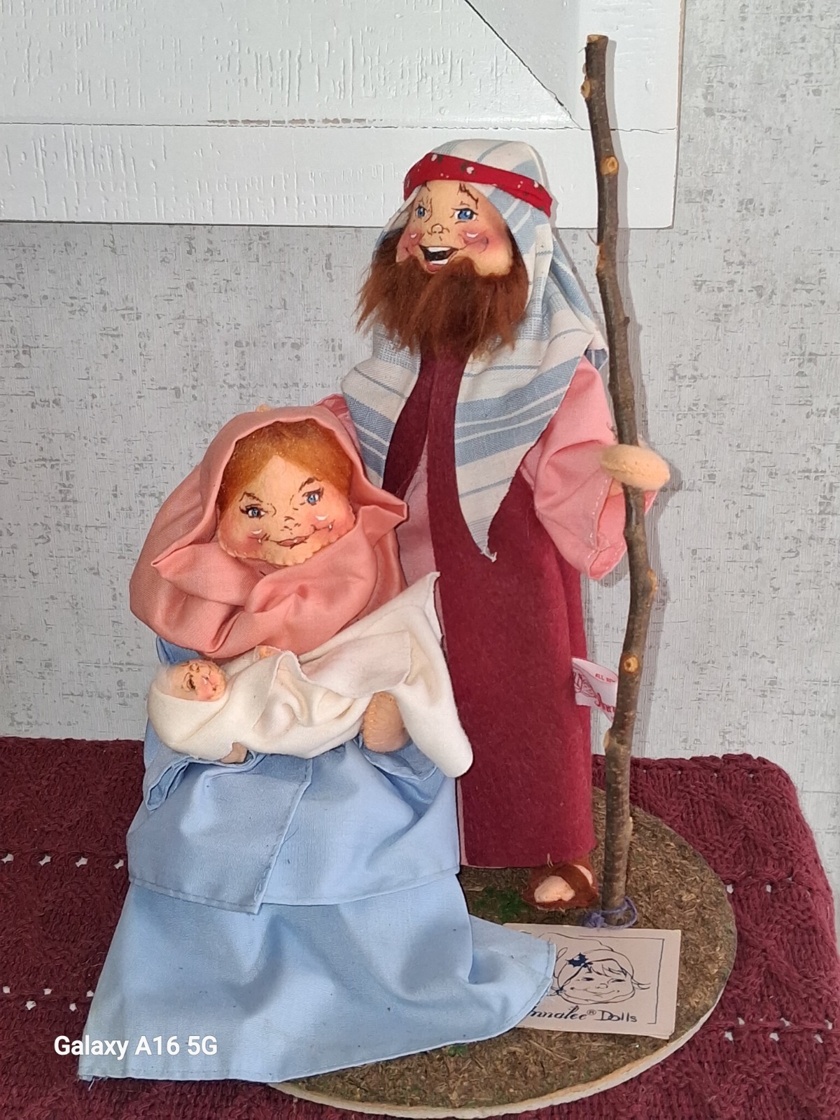 ANNALEE Nativity Set Mary Joseph Baby Jesus Handmade artist display 3pc 1986 E/C