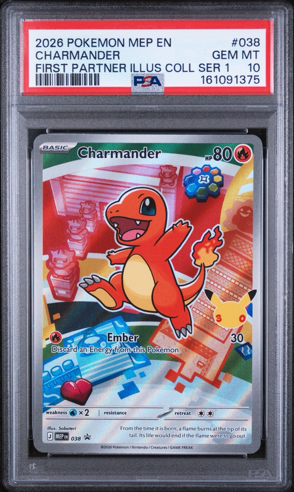 2026 Pokemon Charmander First Partner Collection Promo #038 PSA 10 2026 Pokemon Charmander First Partner Collection Promo #038 PSA 10