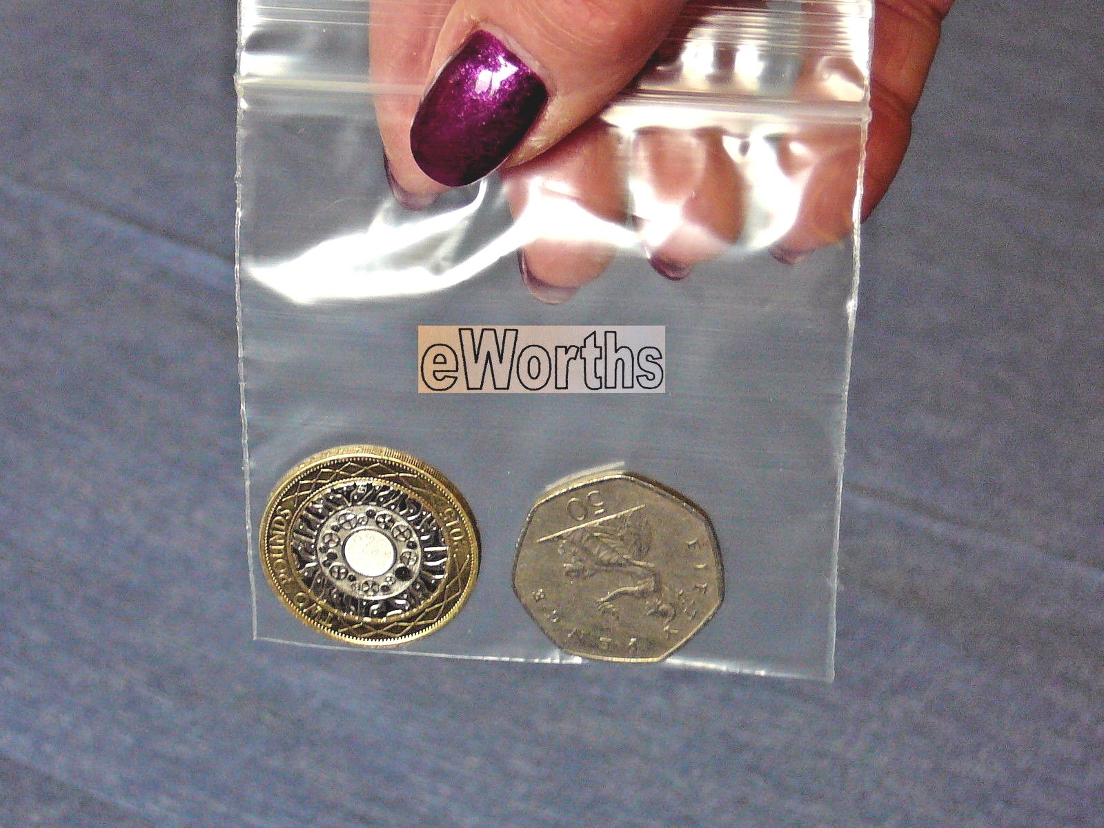 Split  Coin  Illusion,  £2.00  Version,  Cool Bag....Coin in Bag,  Magic Trick.