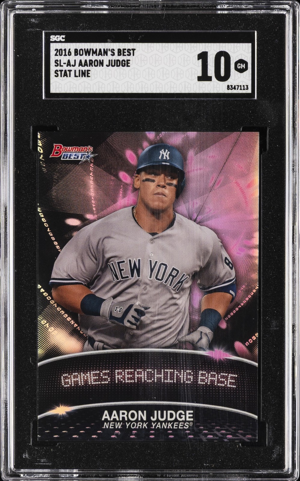 2016 BOWMAN'S BEST STAT LINE #SL-AJ AARON JUDGE SGC 10 GM