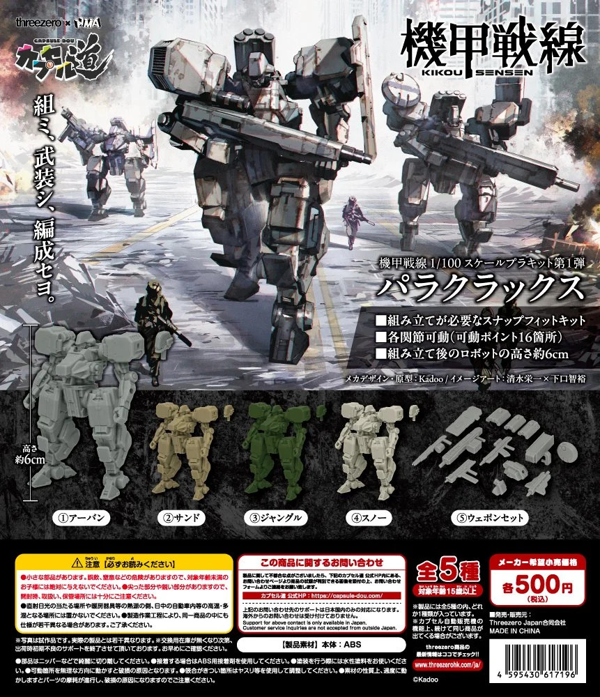 HMA Armored Front 1/100 Scale Plastic Model Kit Paraclax Set of 5 Gacha 1 100
