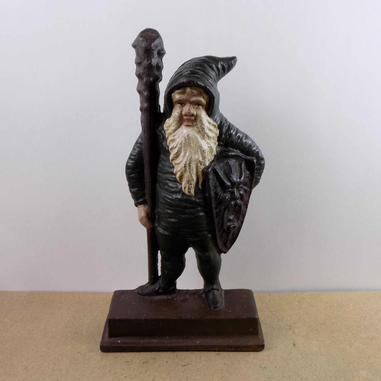 Antique Bradley & Hubbard Cast Iron Warrior Elf Gnome Doorstop Antique Bradley & Hubbard Cast Iron Warrior Elf Gnome Doorstop