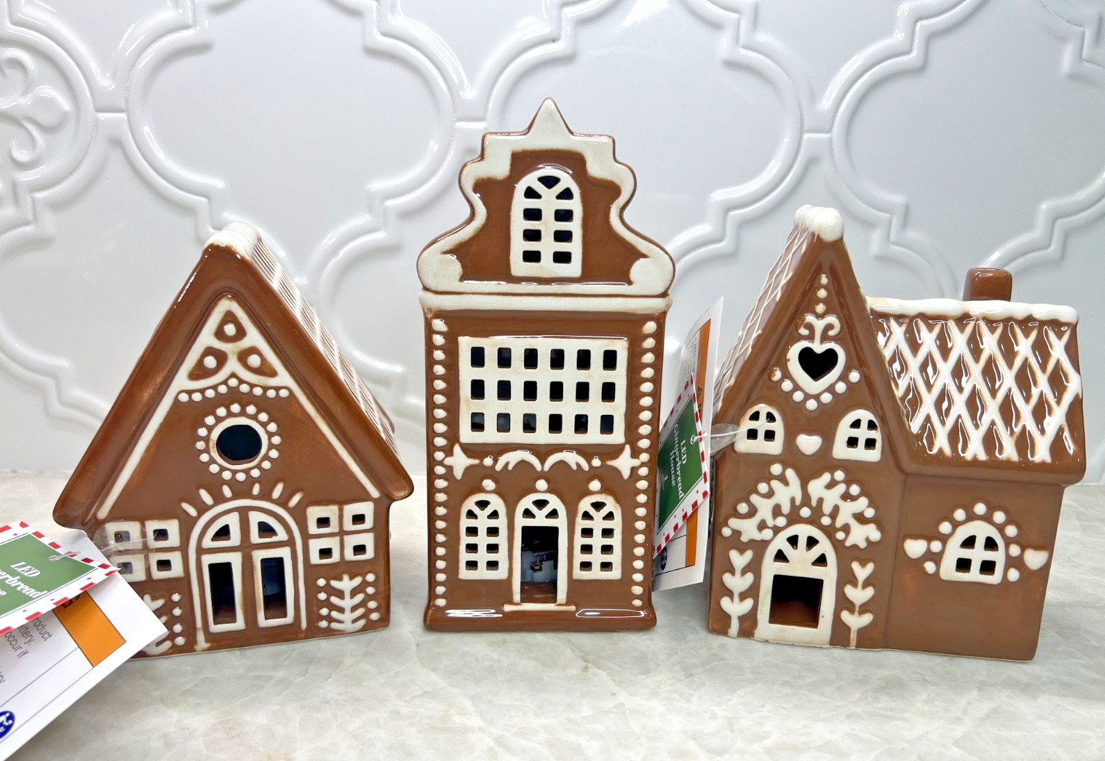 Set of 3 ~2026 Target Bullseye Light Up Gingerbread Houses Christmas Village Set Set of 3 ~2026 Target Bullseye Light Up Gingerbread Houses Christmas Village Set