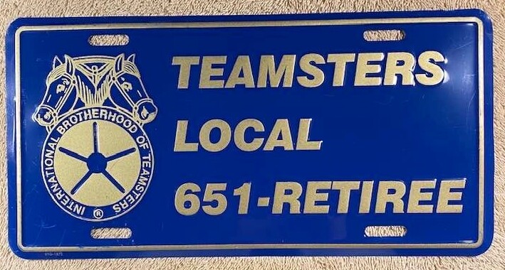 Teamsters Local 651 Vintage License Plate Teamster Union Lexington Brotherhood Teamsters Local 651 Vintage License Plate Teamster Union Lexington Brotherhood