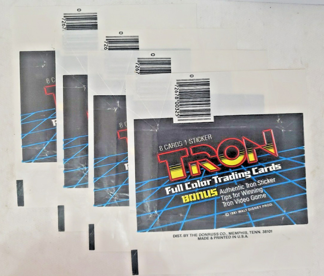 1981 Donruss (Four) TRON Wax Wrapper Only. 1981 Donruss (Four) TRON Wax Wrapper Only.